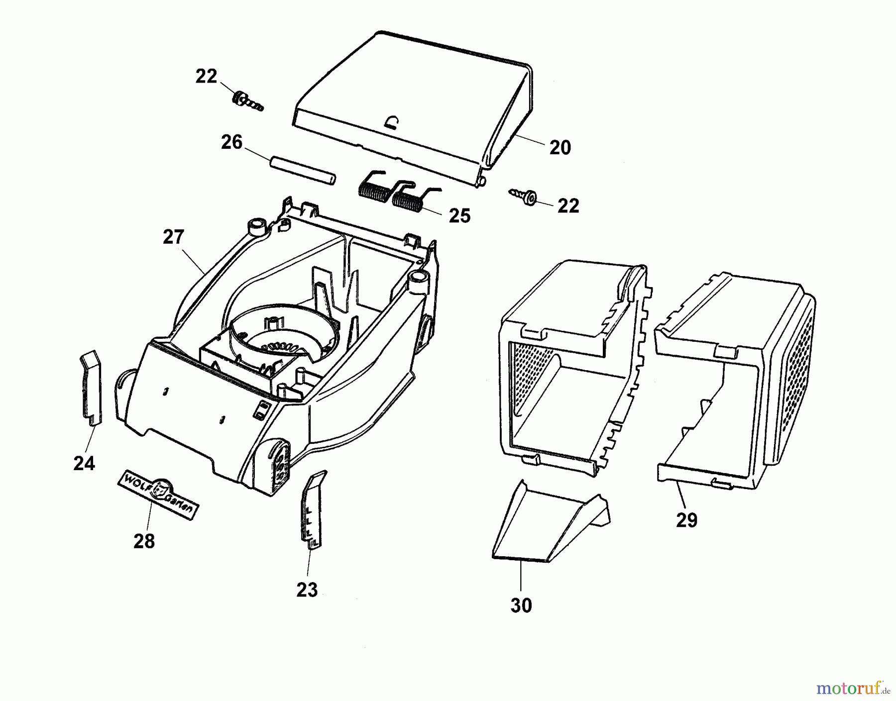  Wolf-Garten Electric mower Picco 32 ER 4901002 Series E, F  (2004) Deck housing