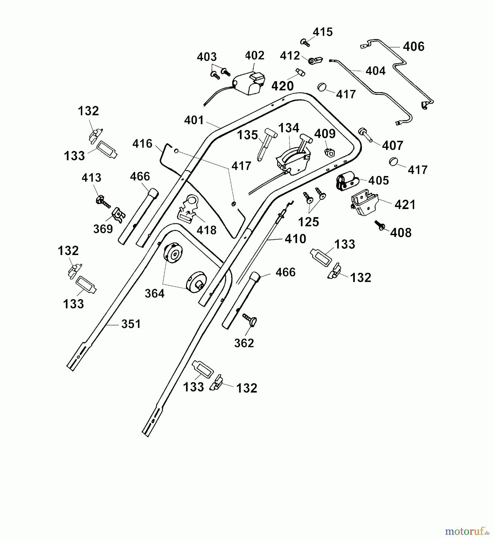  Wolf-Garten Electric mower self propelled Premio 40 EA 4029003 Series D,E  (2004) Handle