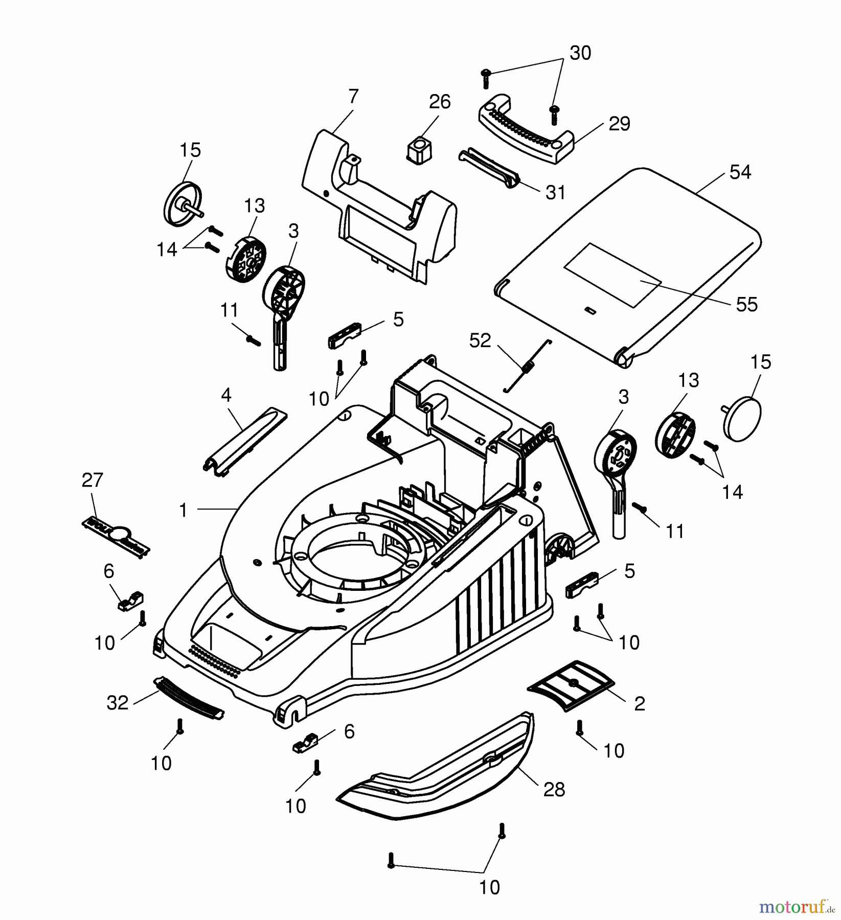  Wolf-Garten Electric mower Premio 40 EKF 4026003 Series D  (2004) Deck housing