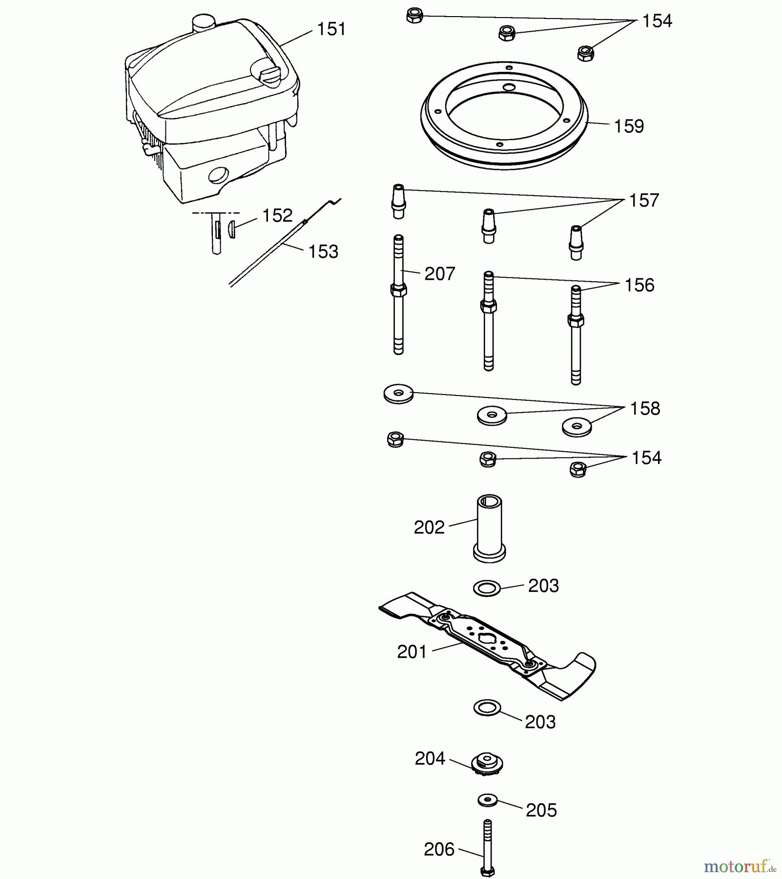  Wolf-Garten Petrol mower Premio 40 TM 4014000 Series C  (2004) Blade, Blade adapter, Engine