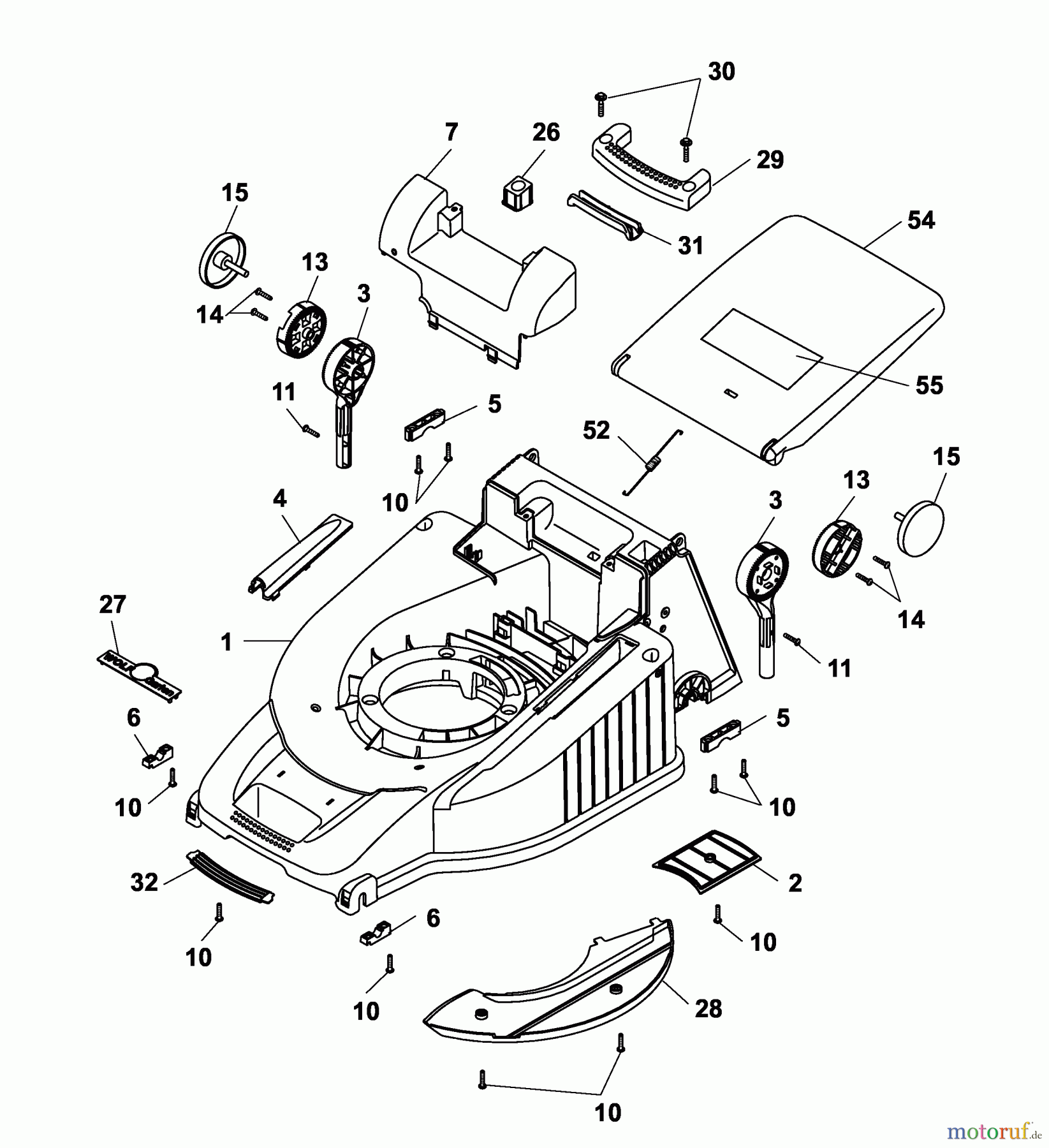  Wolf-Garten Electric mower Premio 46 E 4628000 Series D, E  (2004) Deck housing