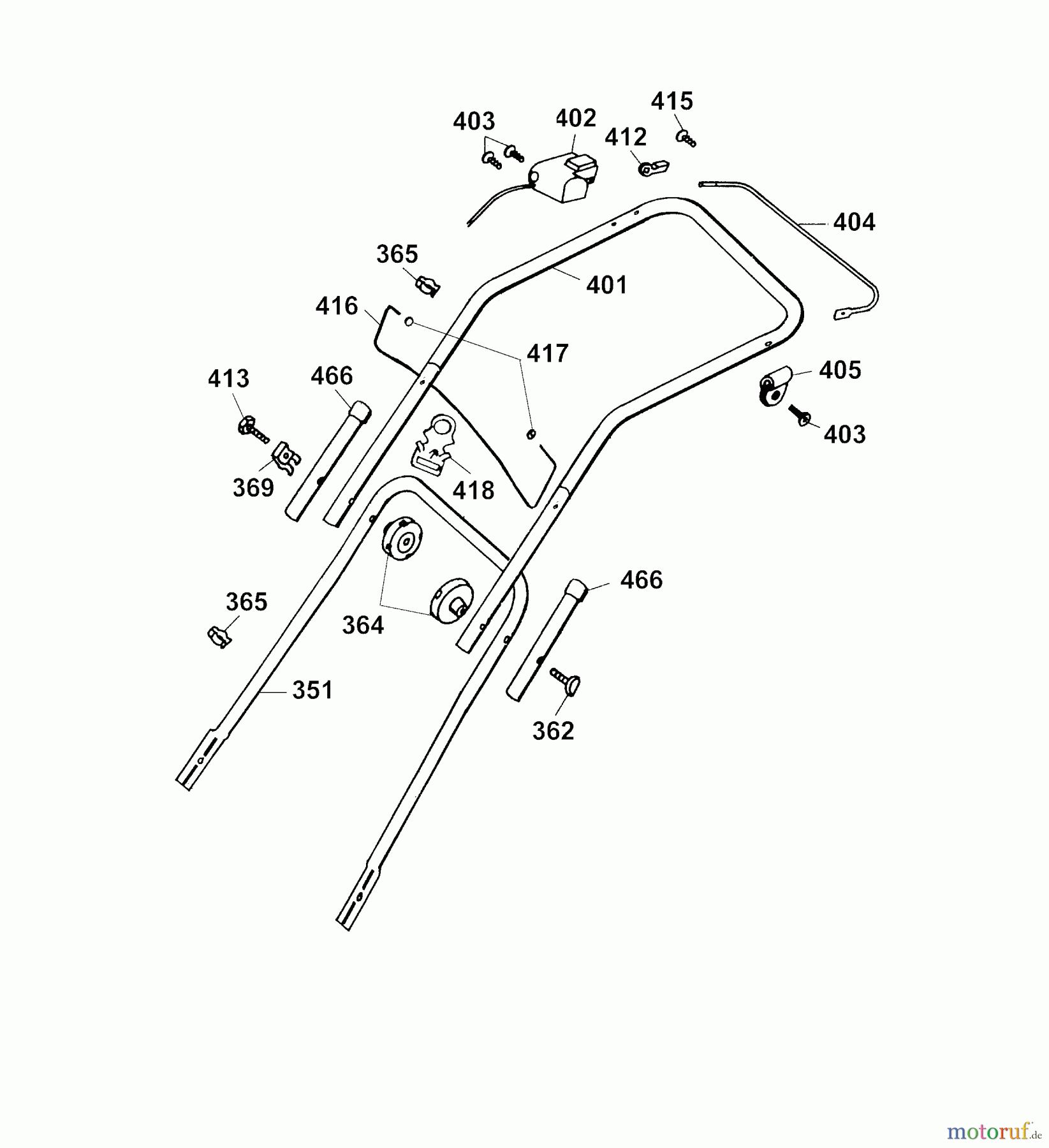  Wolf-Garten Electric mower Premio 46 E 4628000 Series D, E  (2004) Handle