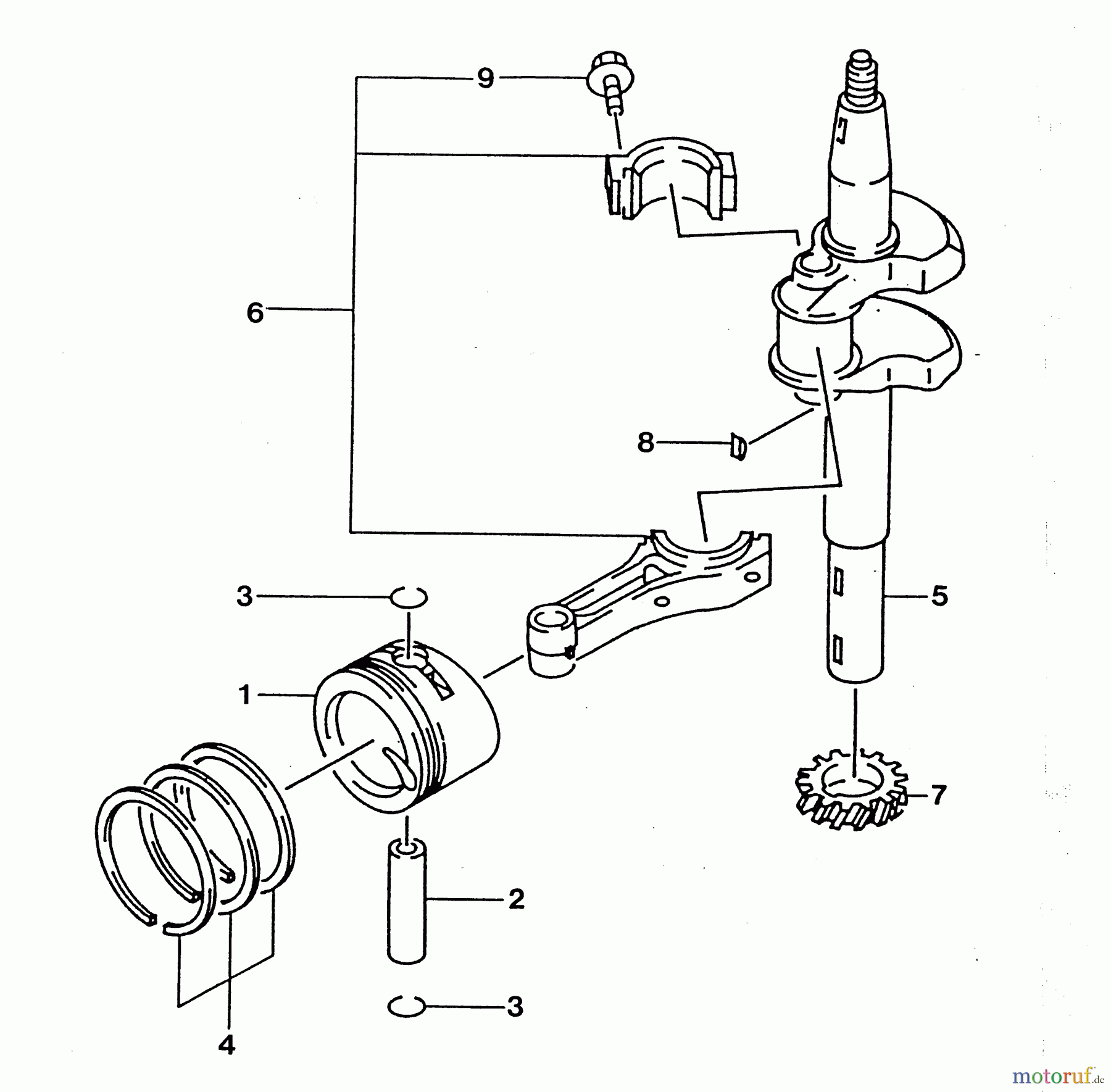  Wolf-Garten Petrol engines Kawasaki FC 150 V 2090065  (1996) Piston, Crankshaft, Connecting rod