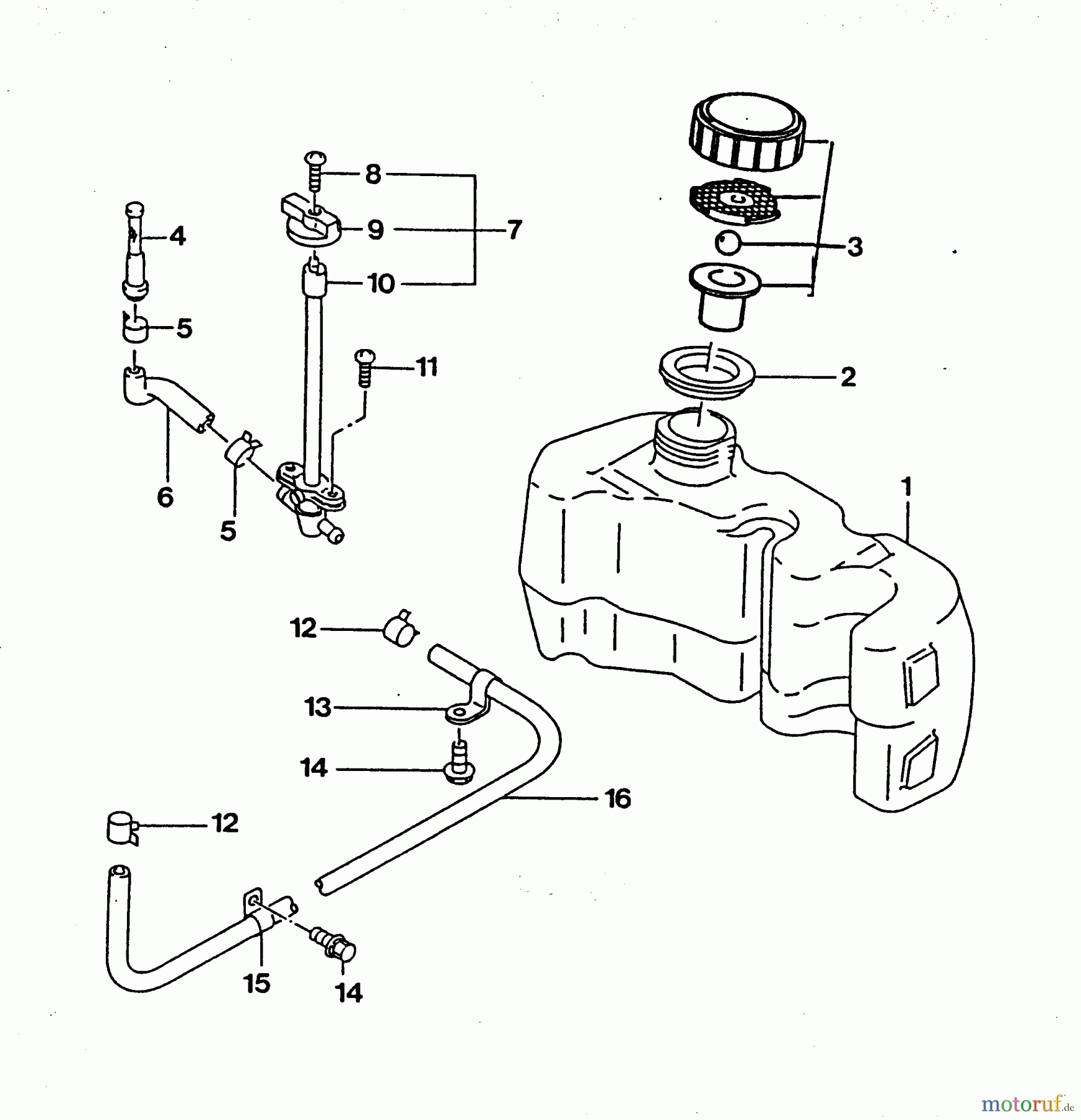  Wolf-Garten Petrol engines Kawasaki FC 150 V 2090065  (1996) Fuel tank