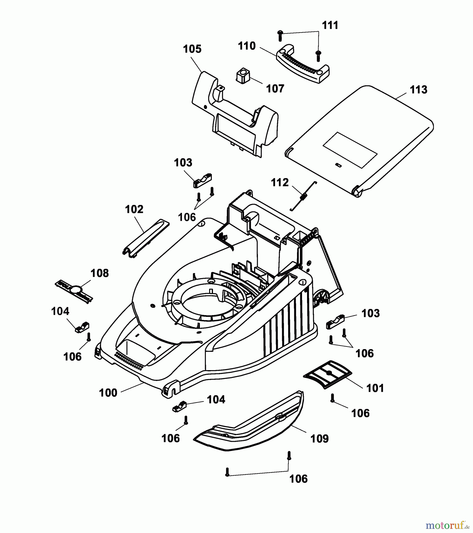  Wolf-Garten Petrol mower self propelled Esprit 40 BA 4005000 Series F  (2005) Deck housing