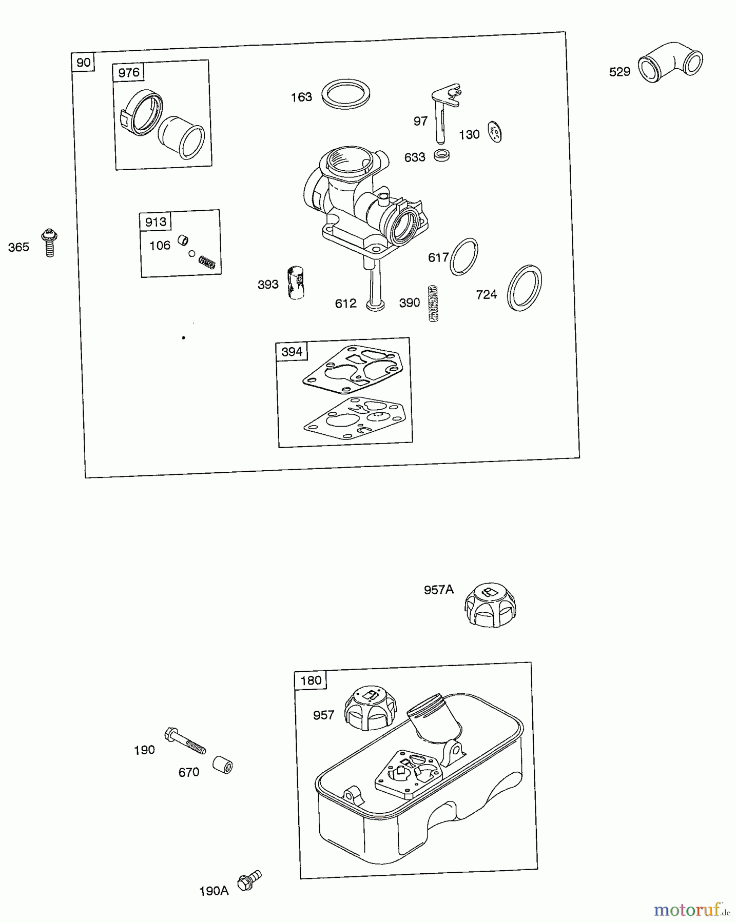  Wolf-Garten Petrol engines Briggs&Stratton Sprint 40500 2056035  (2008) Fuel tank, Carburetor