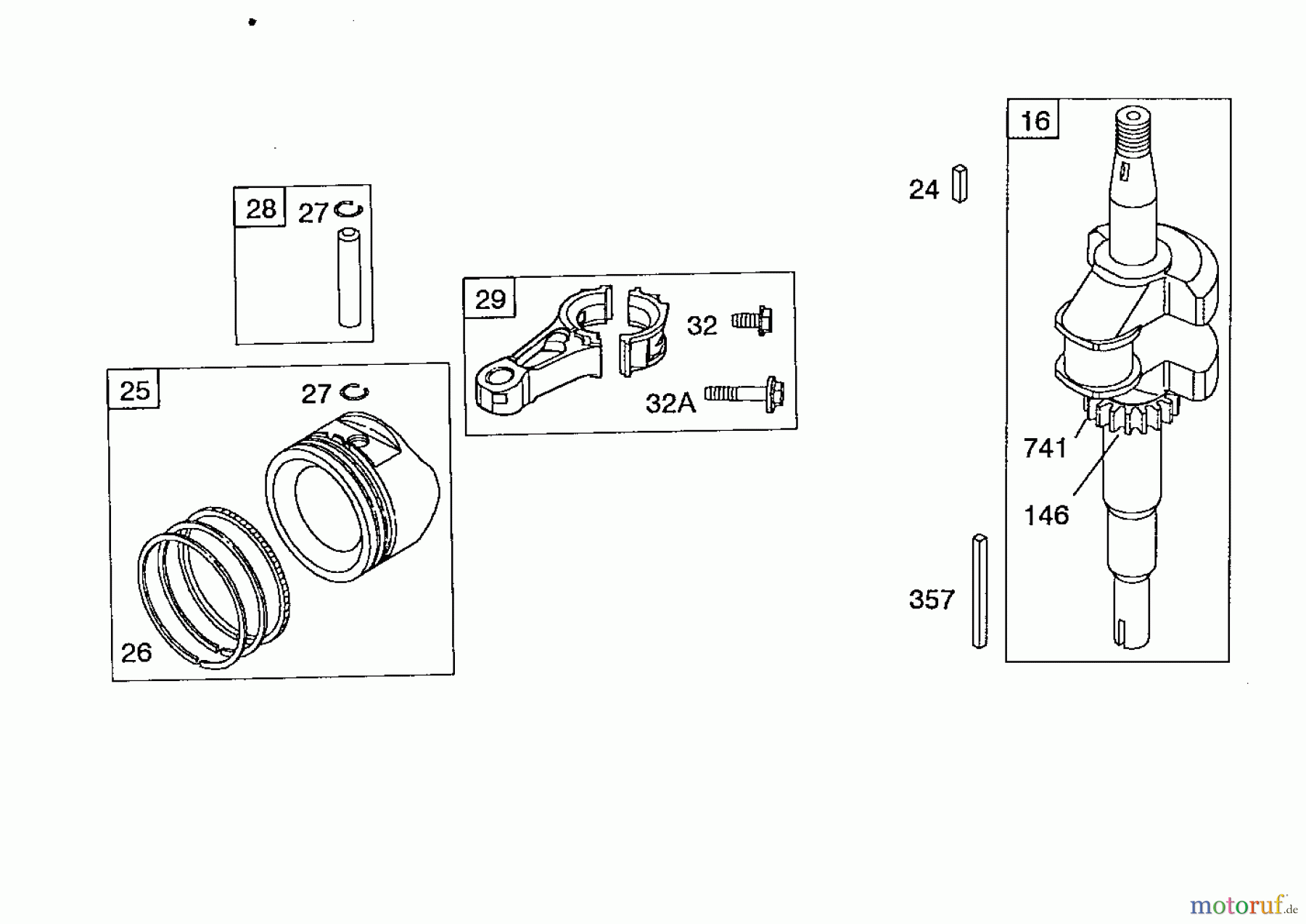  Wolf-Garten Petrol engines Briggs&Stratton Intek 825 2057007  (2008) Piston, Crankshaft, Connecting rod