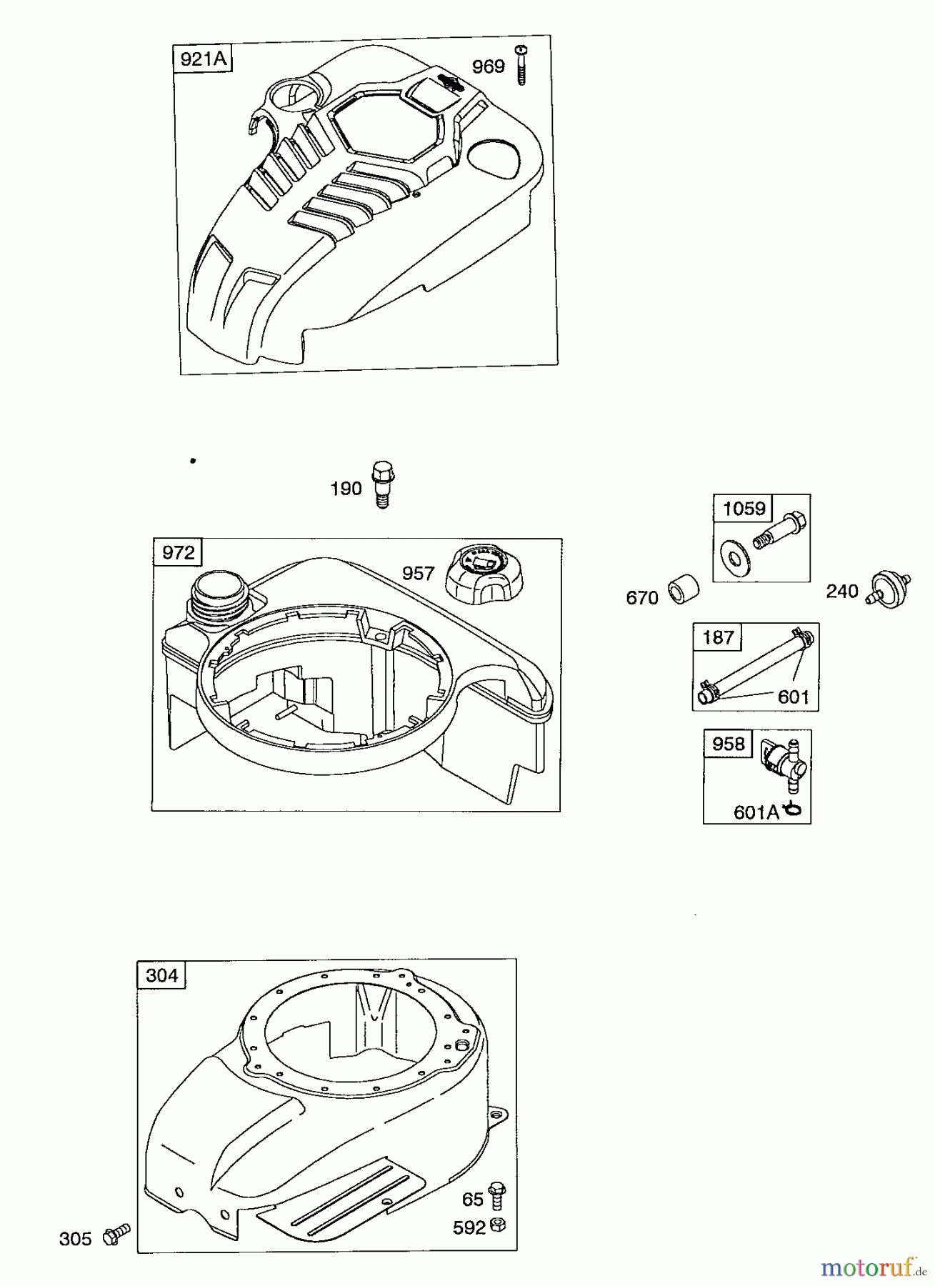  Wolf-Garten Petrol engines Briggs&Stratton Intek 825 2057007  (2008) Blower housing, Fuel tank