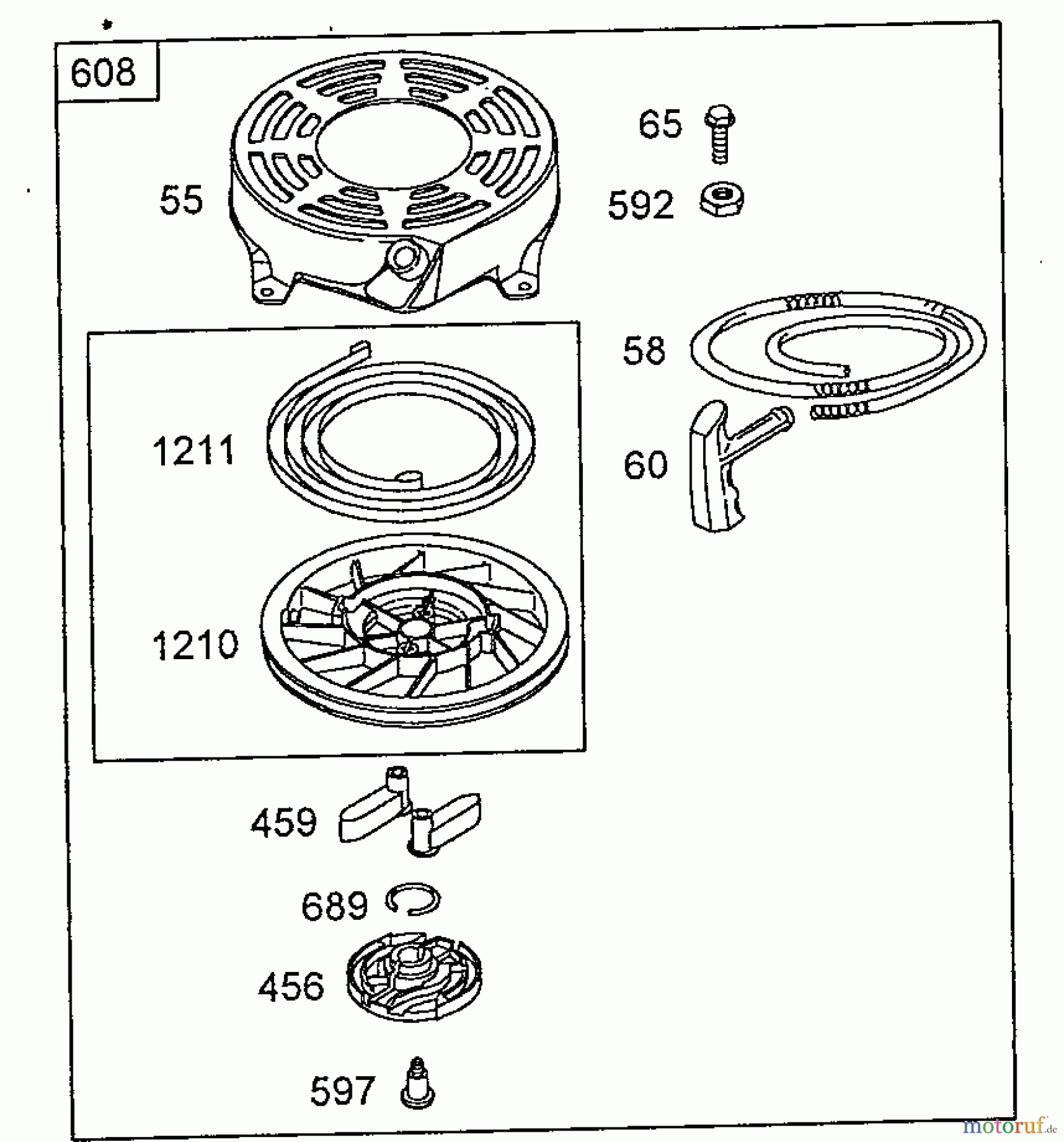  Wolf-Garten Petrol engines Briggs&Stratton Quantum 60675 2061000  (2008) Recoil starter