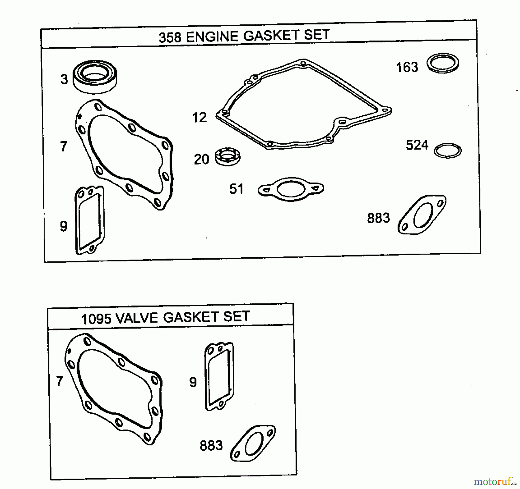  Wolf-Garten Petrol engines Briggs&Stratton Classic 35 2077005  (2006) Seal Set