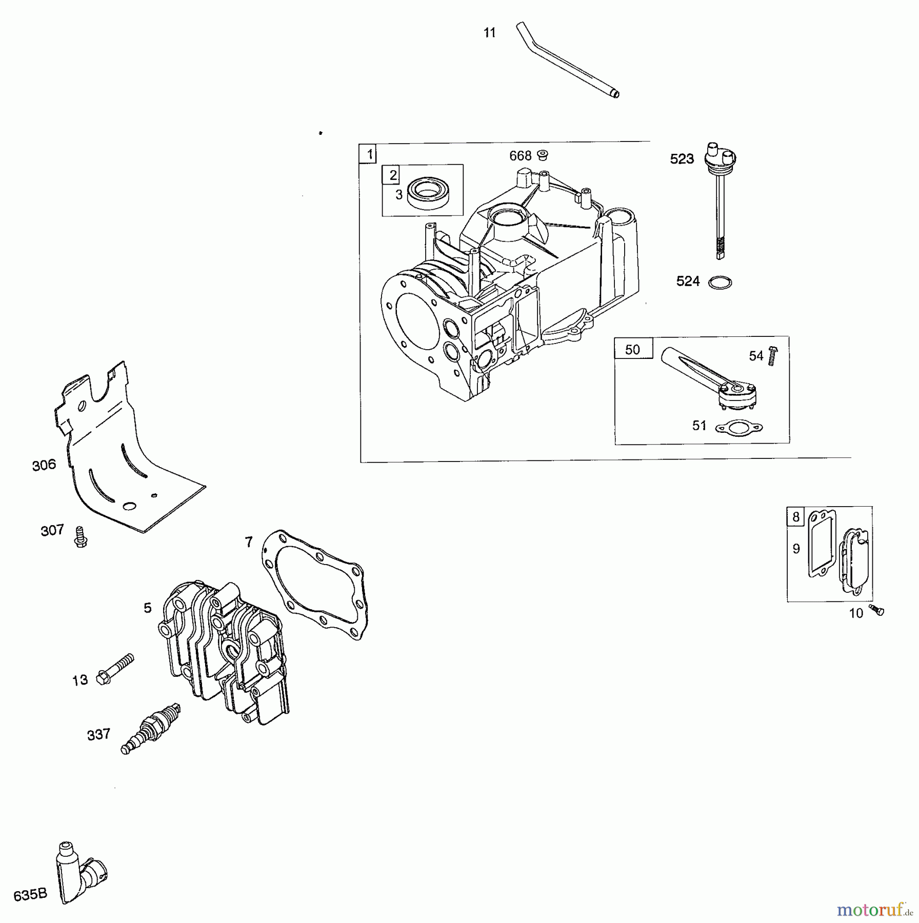  Wolf-Garten Petrol engines Briggs&Stratton 3,5 Classic 450 2077005  (2008) Crankcase, Cylinder head