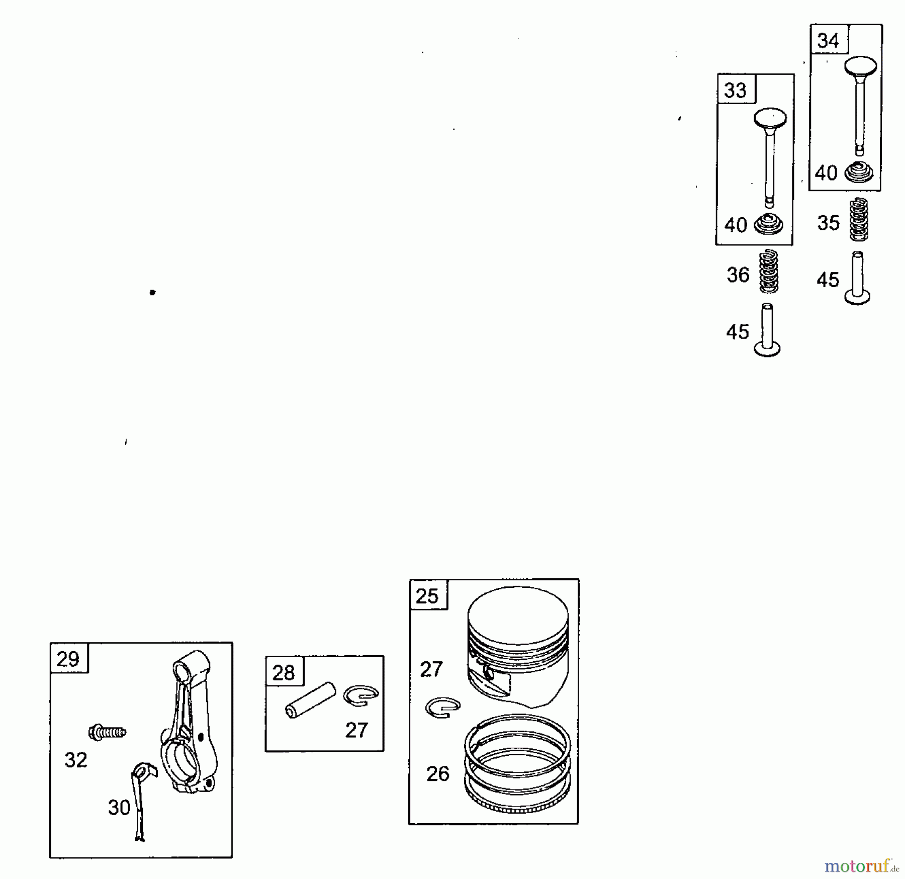  Wolf-Garten Petrol engines Briggs&Stratton Classic 3,5 HP 475 2089000  (2008) Piston, Connecting rod, Valves