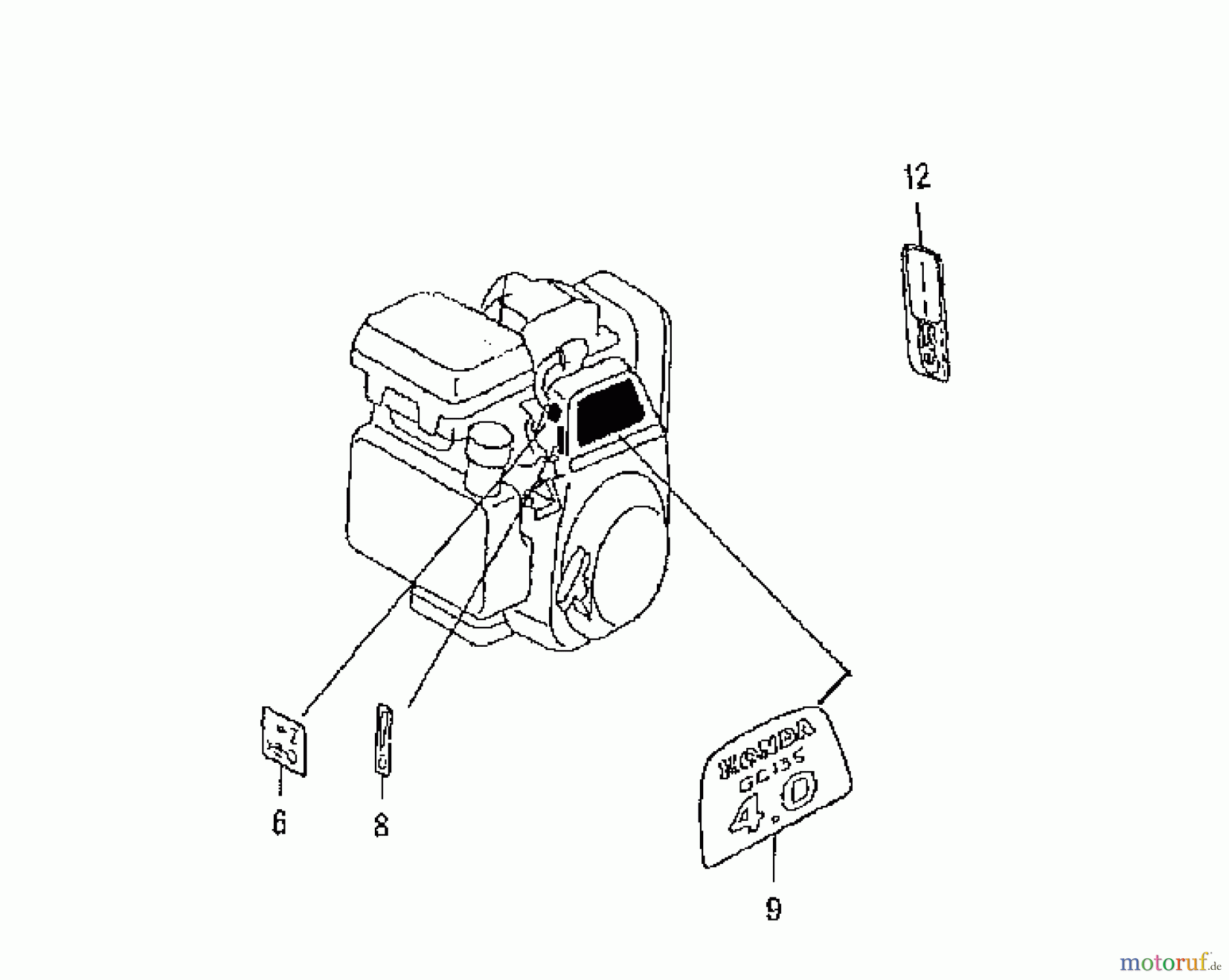  Wolf-Garten Petrol engines Honda GCV 135 2092000  (2006) Decal