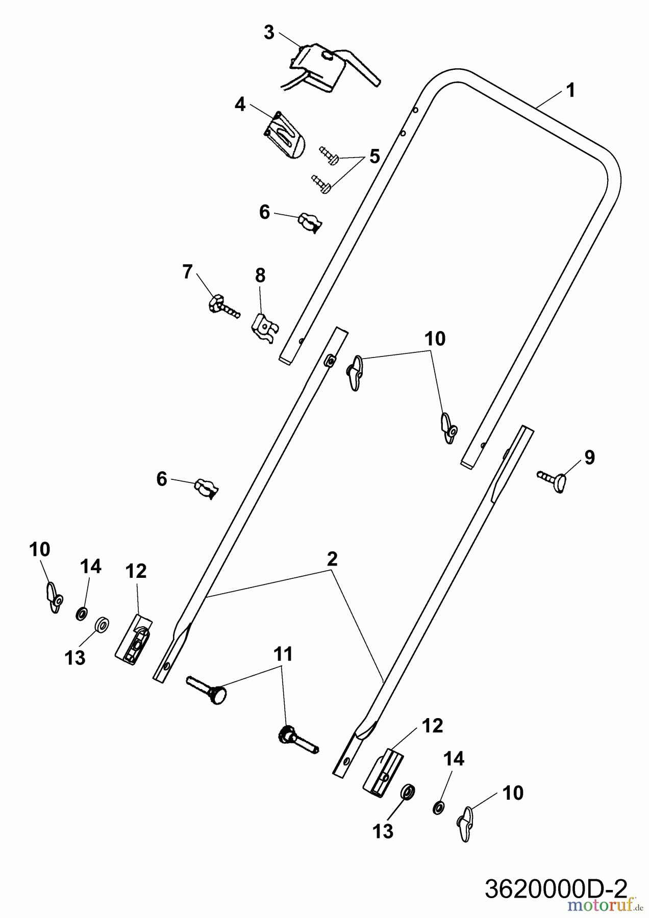  Wolf-Garten Groomer UL 33 E 3620000 Series D  (2007) Handle, Switch