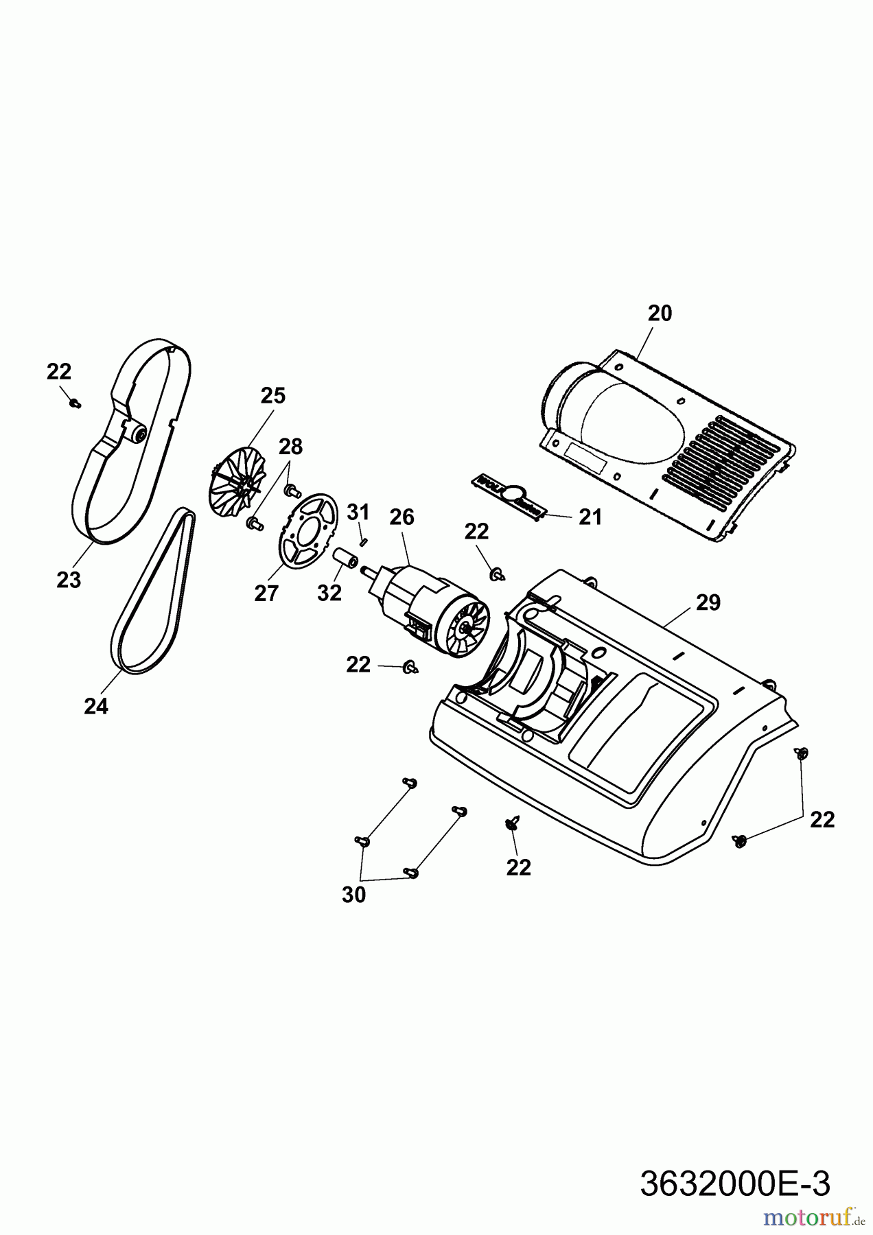  Wolf-Garten Groomer UL 33 E 3620000 Series E  (2007) Electric motor, Belt