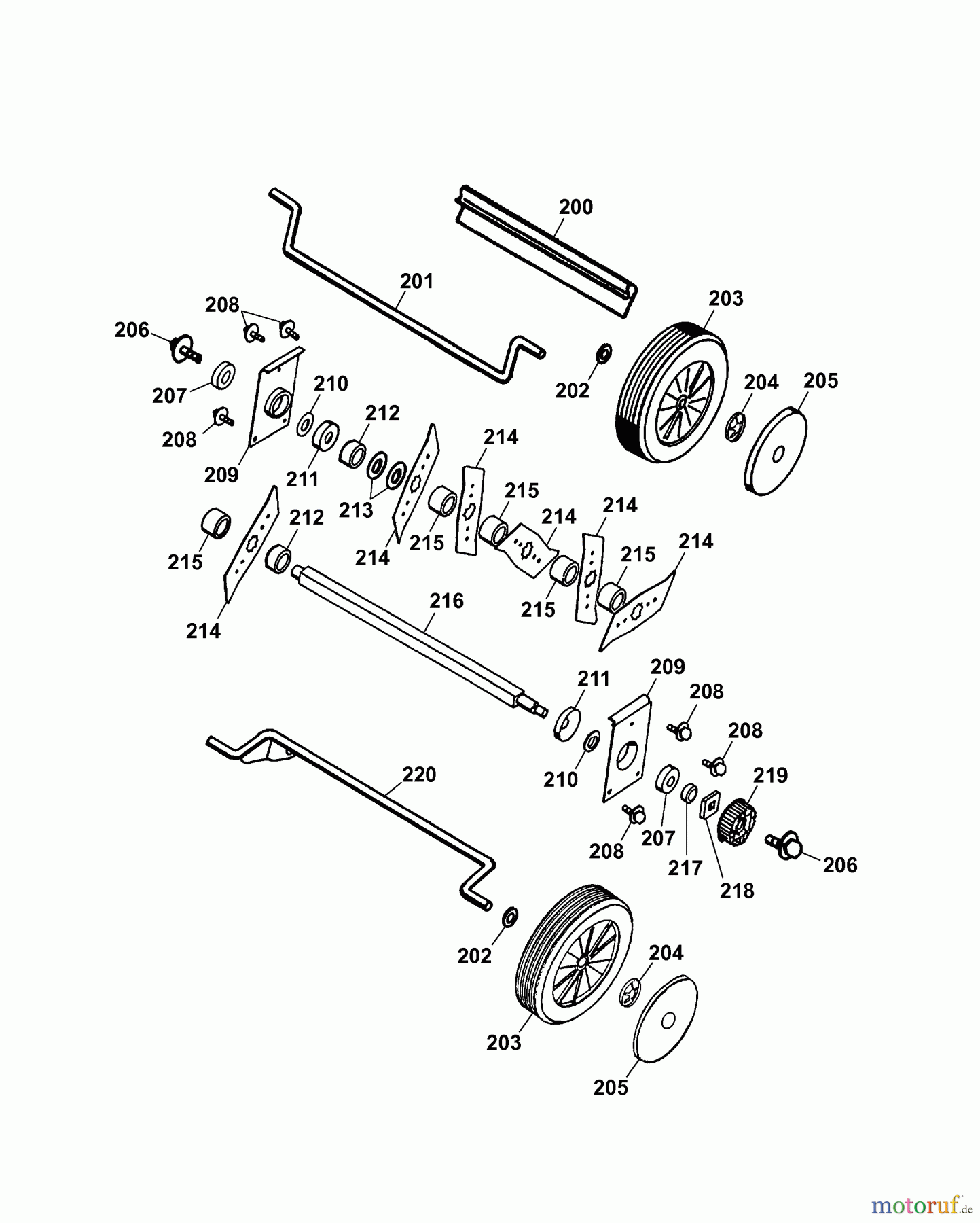  Wolf-Garten Electric verticutter UV 30 EV 3630680 Series F  (2007) Rotor, Wheels