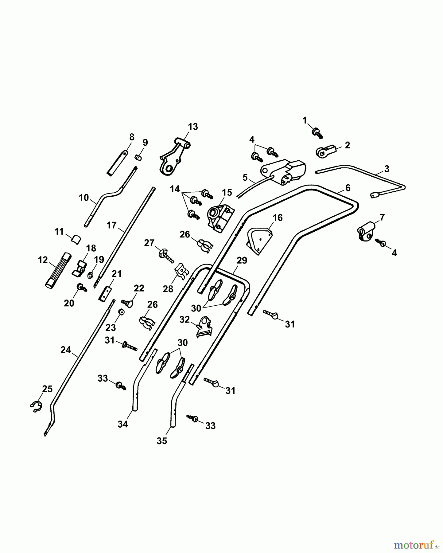  Wolf-Garten Electric verticutter UV 30 EV 3630785 Series B, C  (2007) Handle