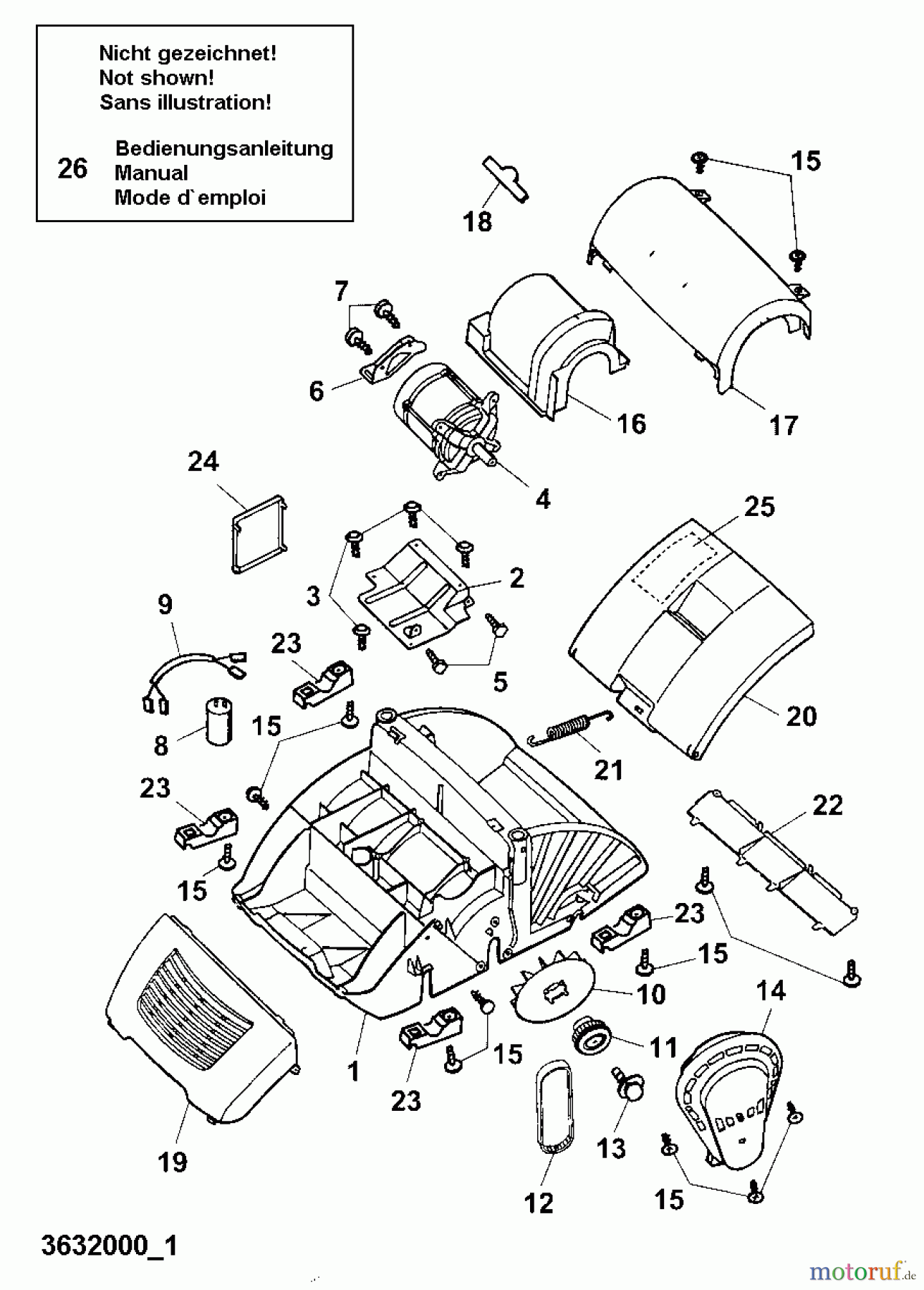  Wolf-Garten Electric verticutter UV 32 EV 3632000 Series A  (2000) Electric motor, Belt