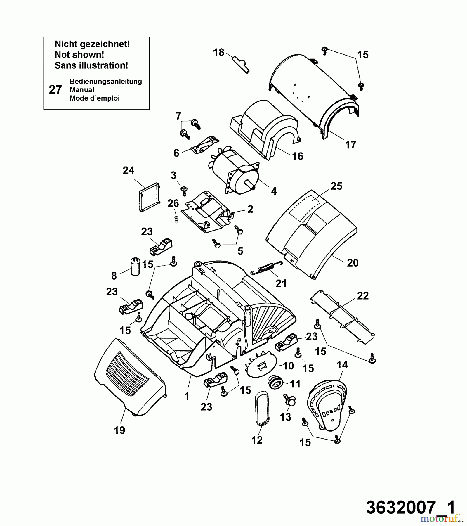  Wolf-Garten Electric verticutter UV 32 EV 3632007 Series C  (2005) Electric motor, Belt