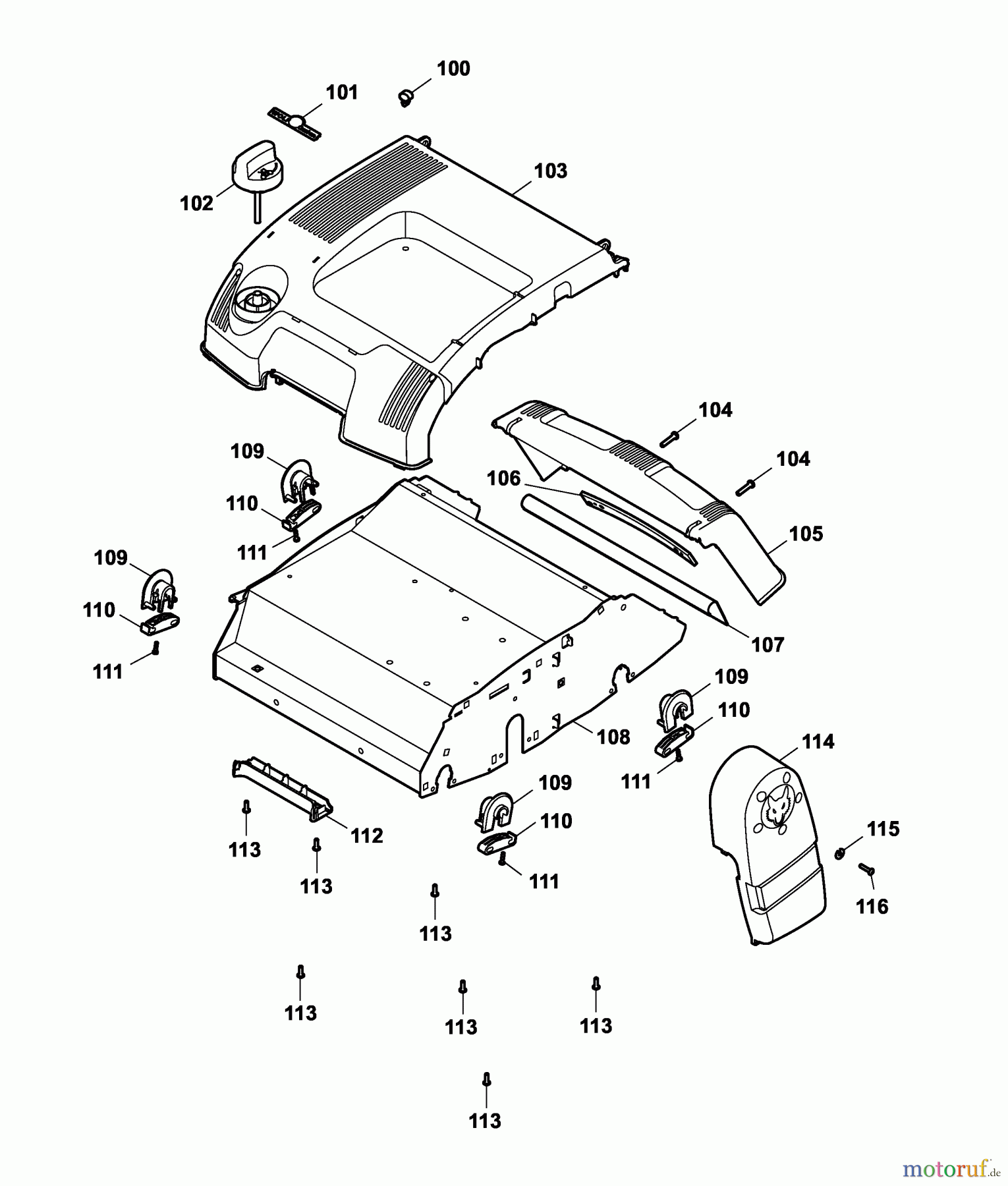  Wolf-Garten Petrol verticutter UV 35 B 3635000 Series A  (2005) Verticutter housing