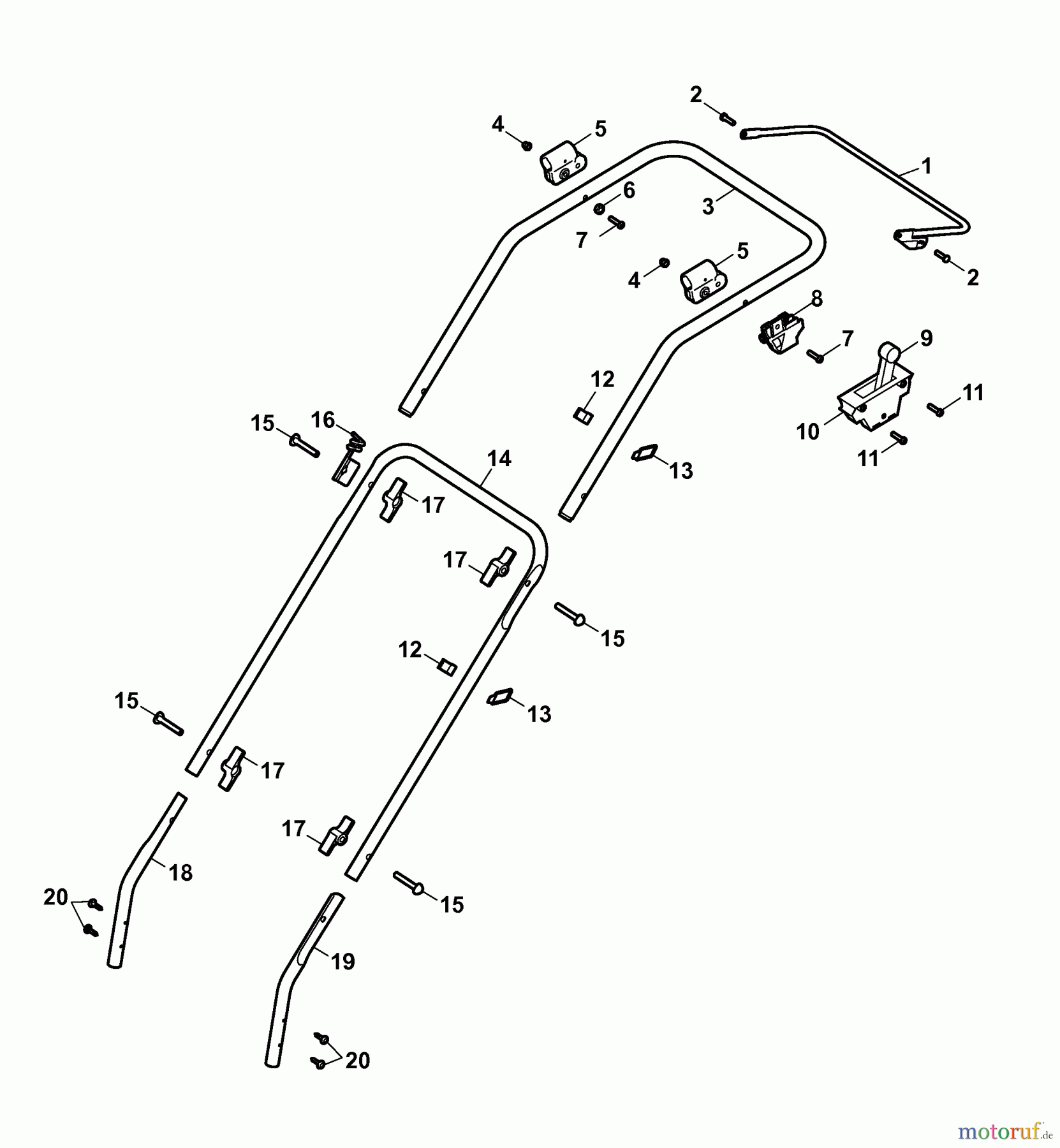  Wolf-Garten Petrol mower 2.40 BS 4001004 Series C  (2006) Handle