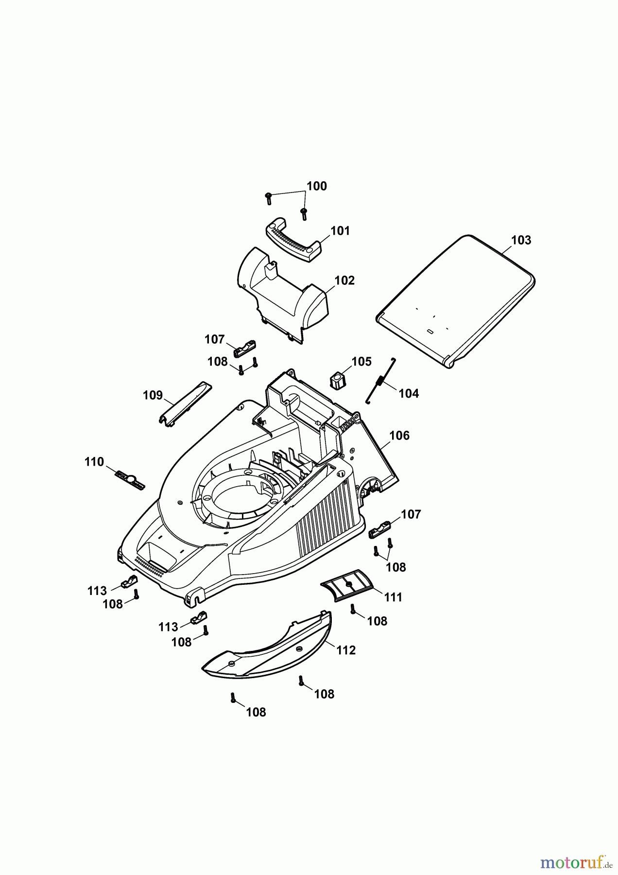  Wolf-Garten Petrol mower HBM 40 B 4001087 Series C  (2009) Deck housing