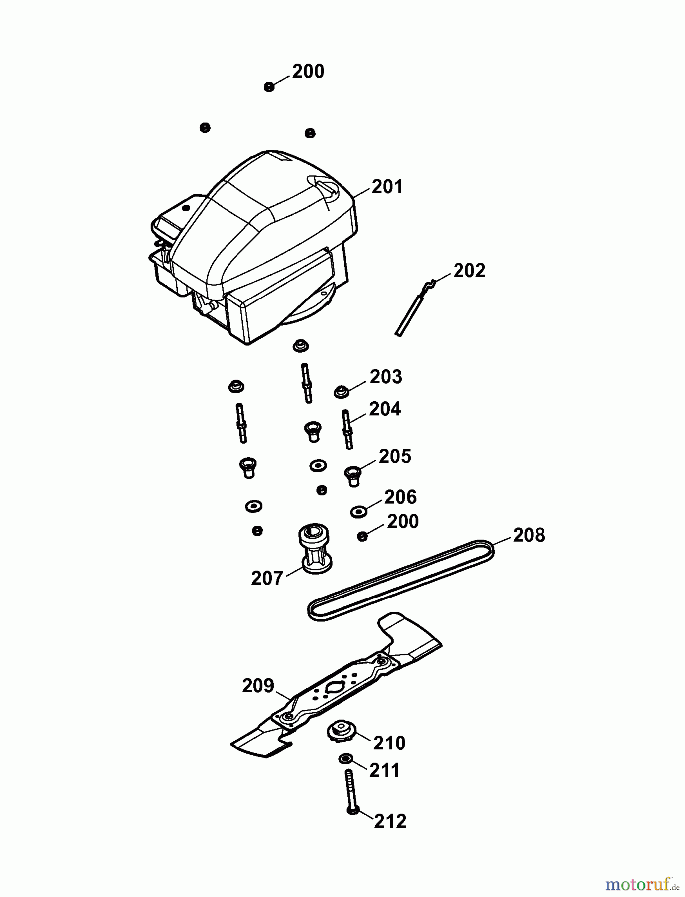  Wolf-Garten Petrol mower Olympia B plus 4005085 Serie C  (2006) Blade, Blade adapter, Engine