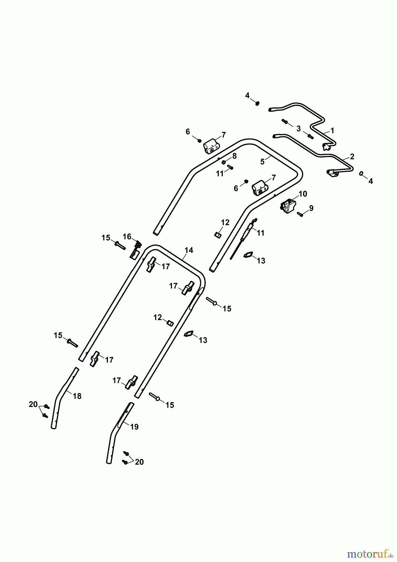  Wolf-Garten Petrol mower self propelled Esprit 40 BA 4005086 Series C  (2009) Handle