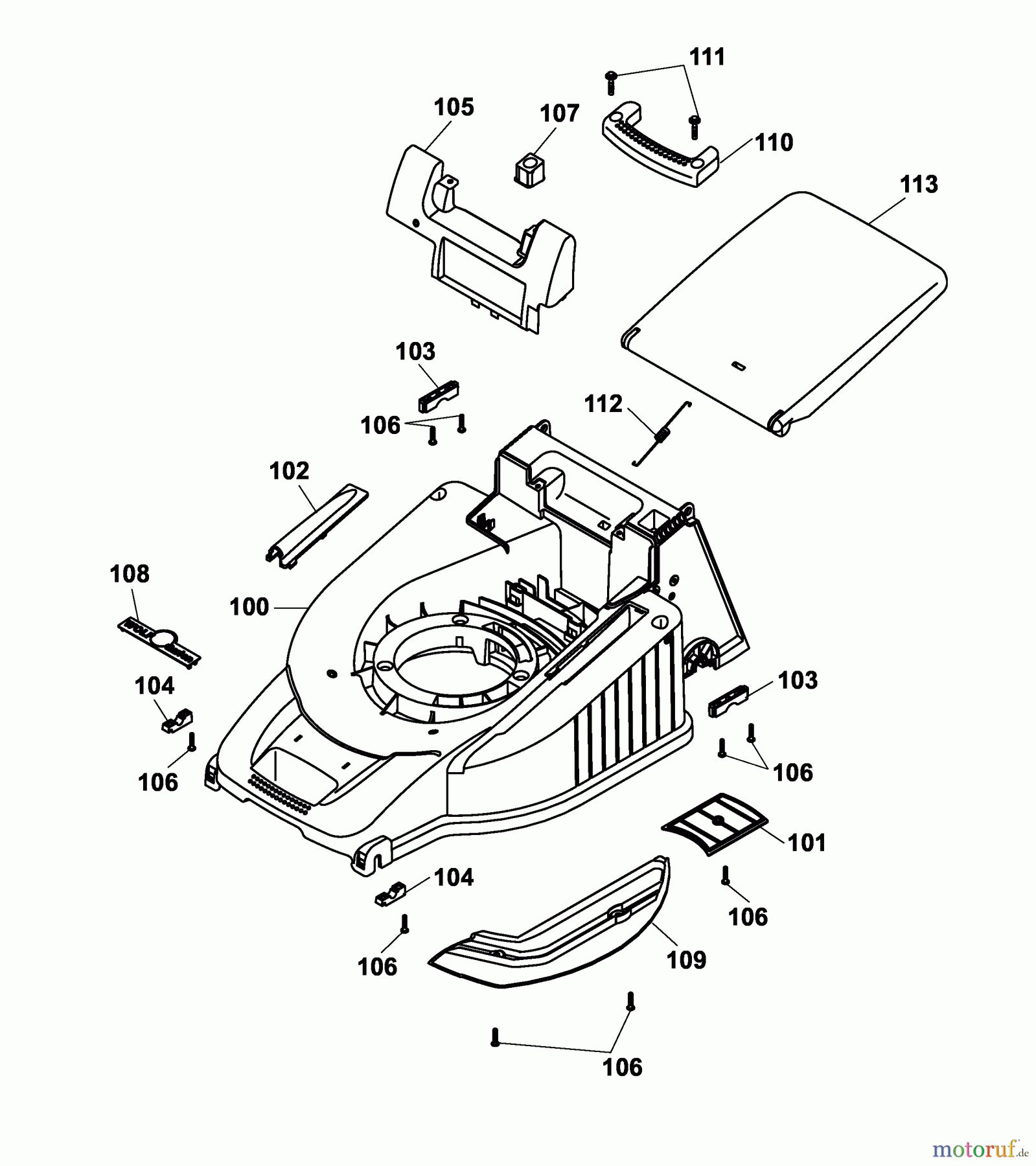  Wolf-Garten Electric mower Esprit 40 E 4020683 Series C, D  (2005) Deck housing