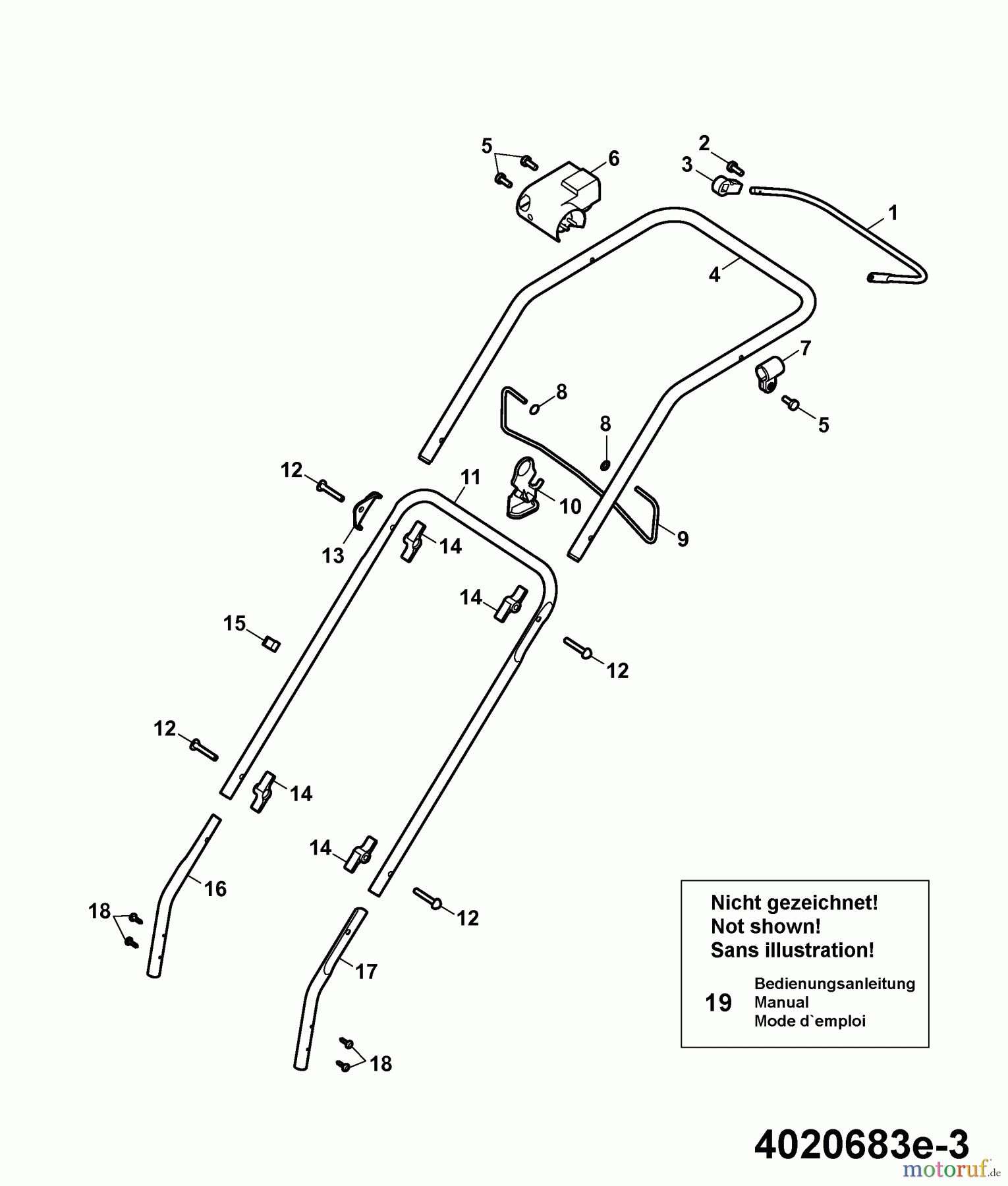  Wolf-Garten Electric mower Esprit 40 E 4020683 Series E  (2007) Handle