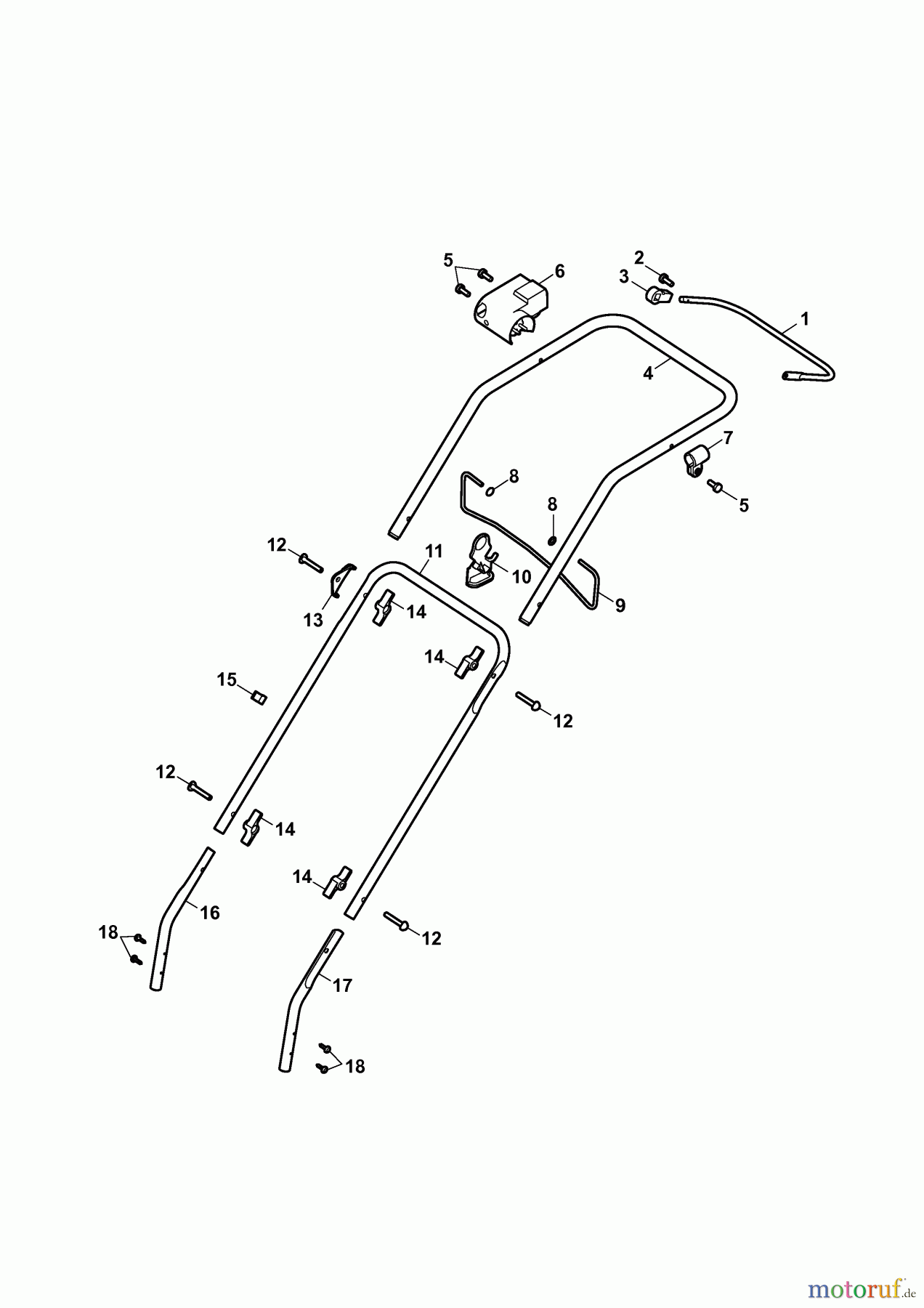  Wolf-Garten Electric mower Compact plus 40 E 4021000 Series A  (2006) Handle