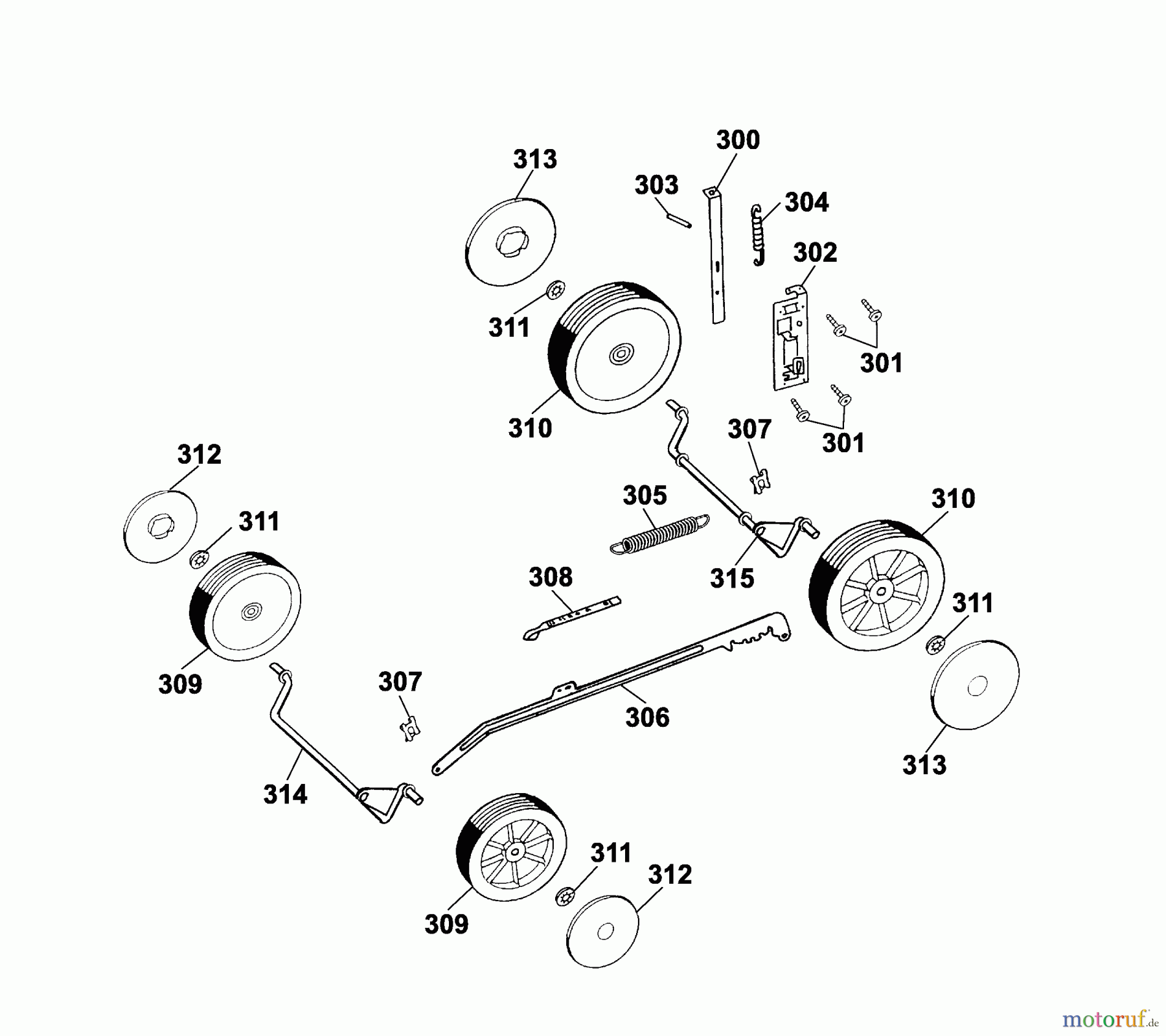  Wolf-Garten Electric mower Power Edition 40 E 4028003 Series F  (2005) Wheels, Cutting hight adjustment