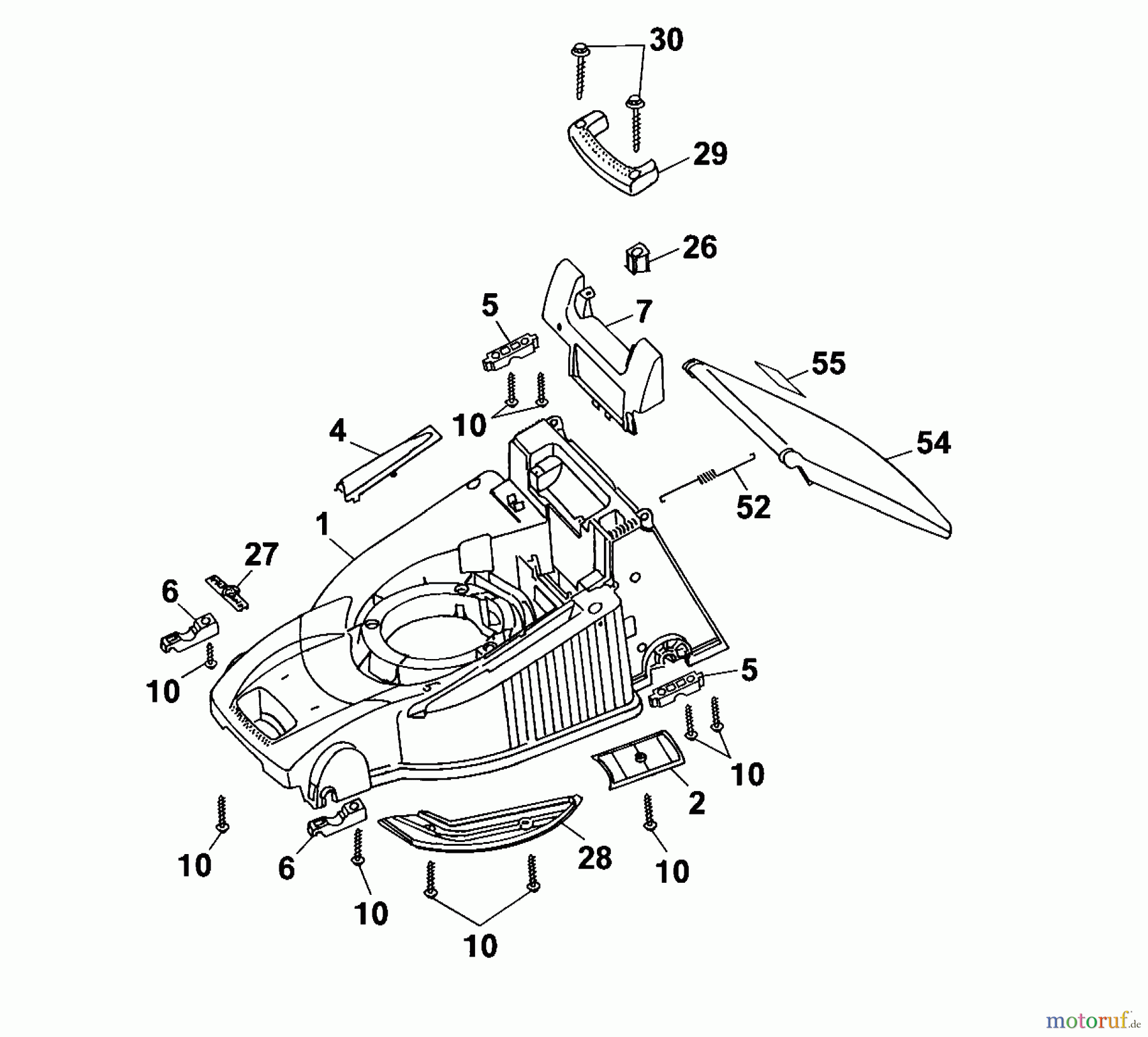  Wolf-Garten Battery mower Esprit 40 AC 4042000 Series A  (2001) Deck housing