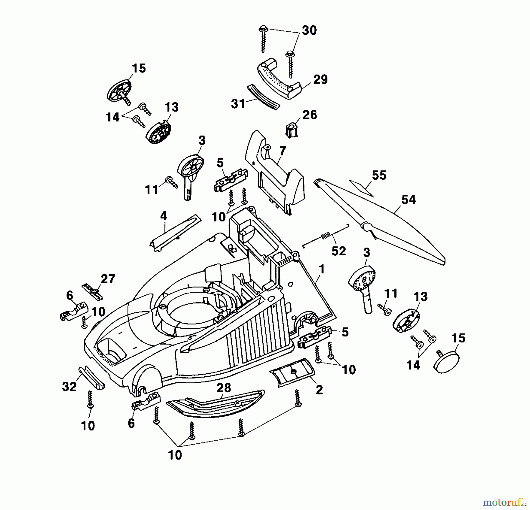  Wolf-Garten Battery mower self propelled Premio 40 ACA 4045000 Series A  (2001) Deck housing