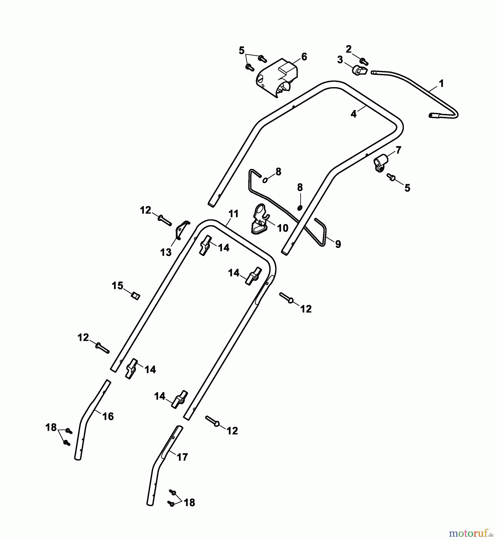  Wolf-Garten Electric mower Compact plus Power Edition 40 E 4048003 Series A  (2006) Handle