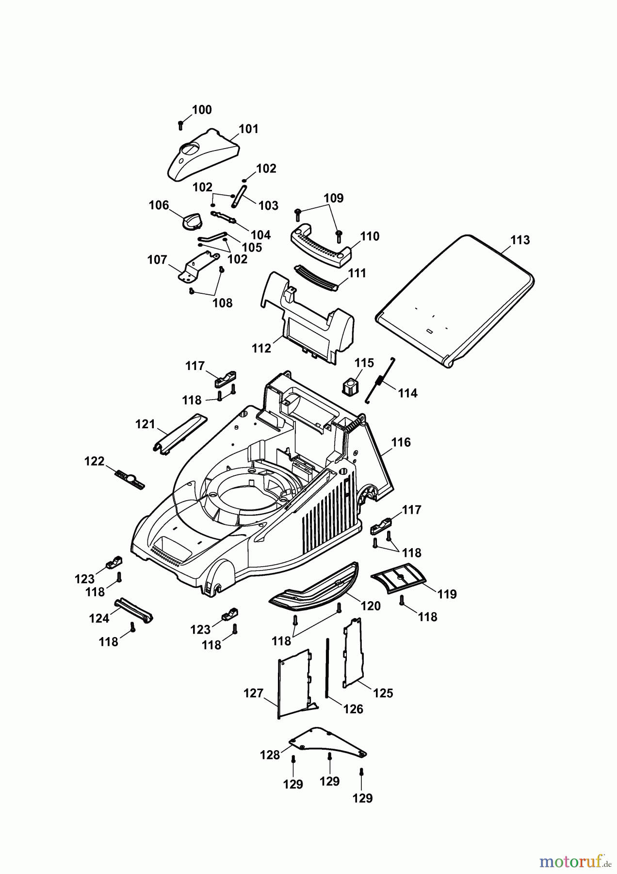  Wolf-Garten Electric mower self propelled Power Edition 40 EA 4049000 Series B  (2007) Deck housing