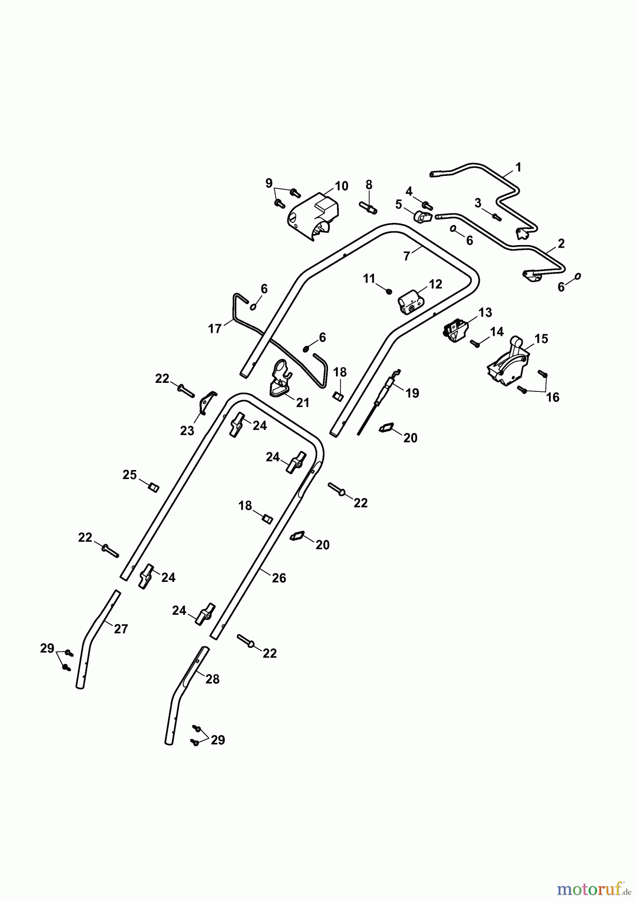  Wolf-Garten Electric mower self propelled Power Edition 40 EA 4049000 Series B  (2007) Handle