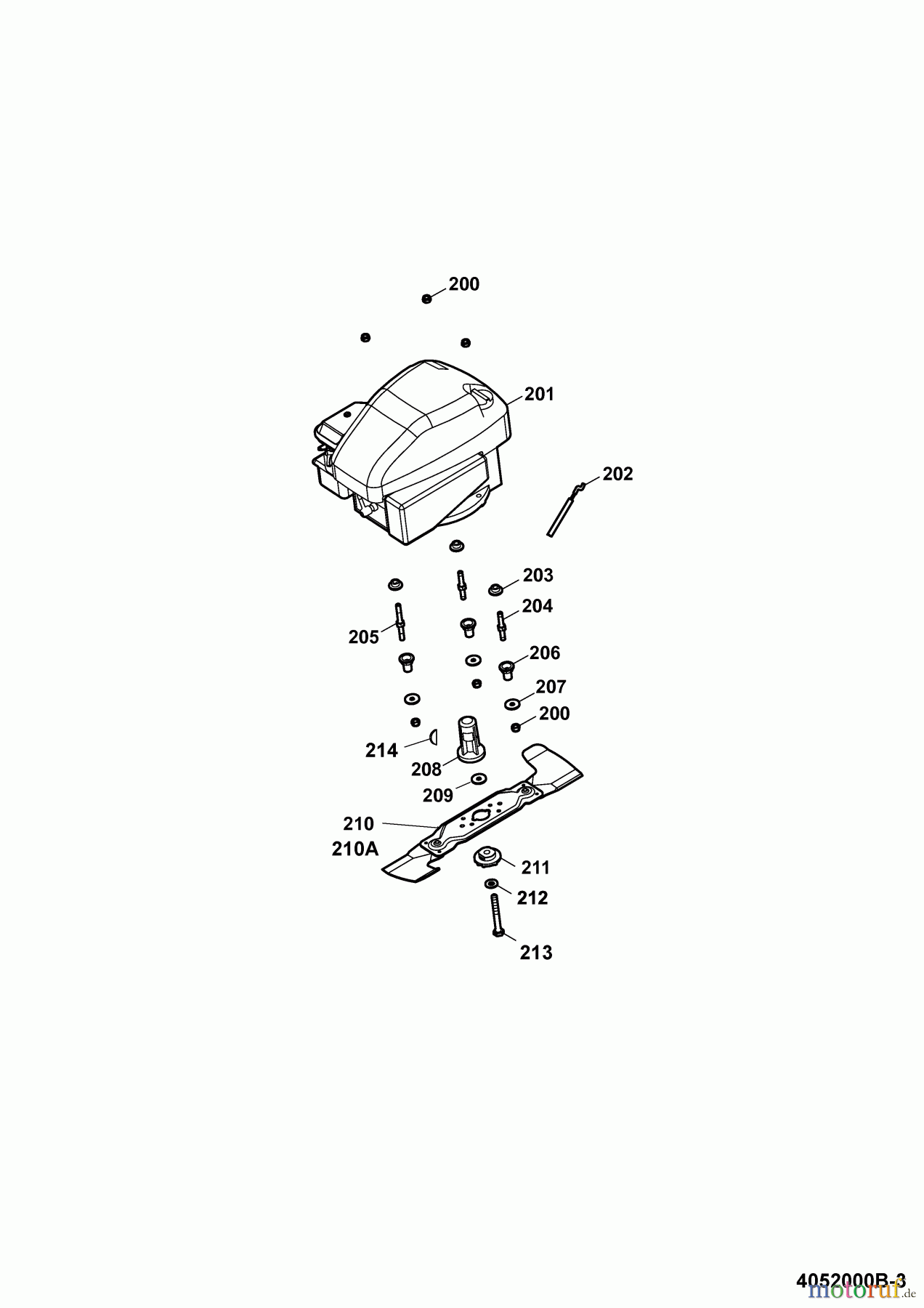  Wolf-Garten Petrol mower Power Edition 40 B 4052000 Series B  (2009) Blade, Blade adapter, Engine