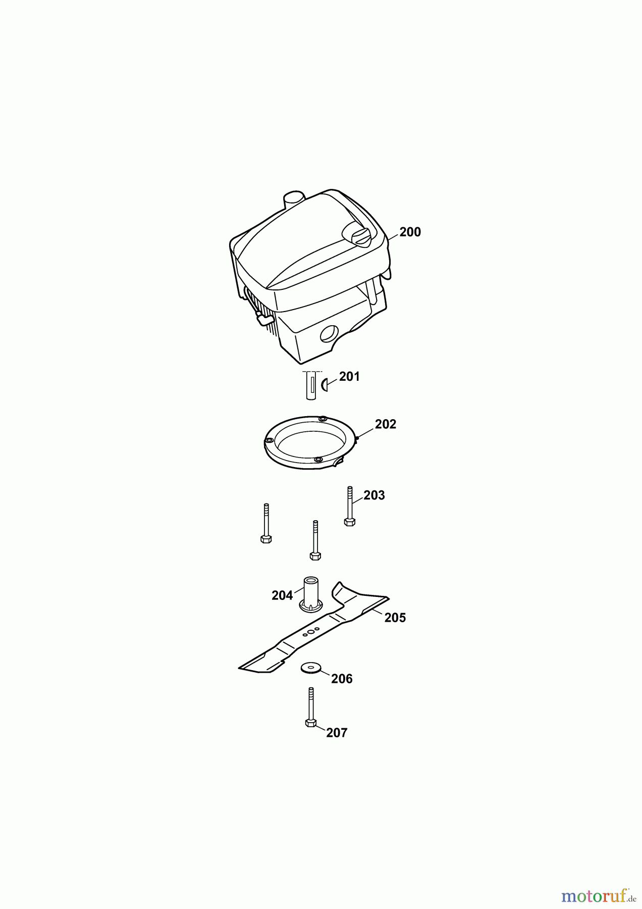  Wolf-Garten Petrol mower 2.42 B 4212000 Series F  (2009) Blade, Blade adapter, Engine