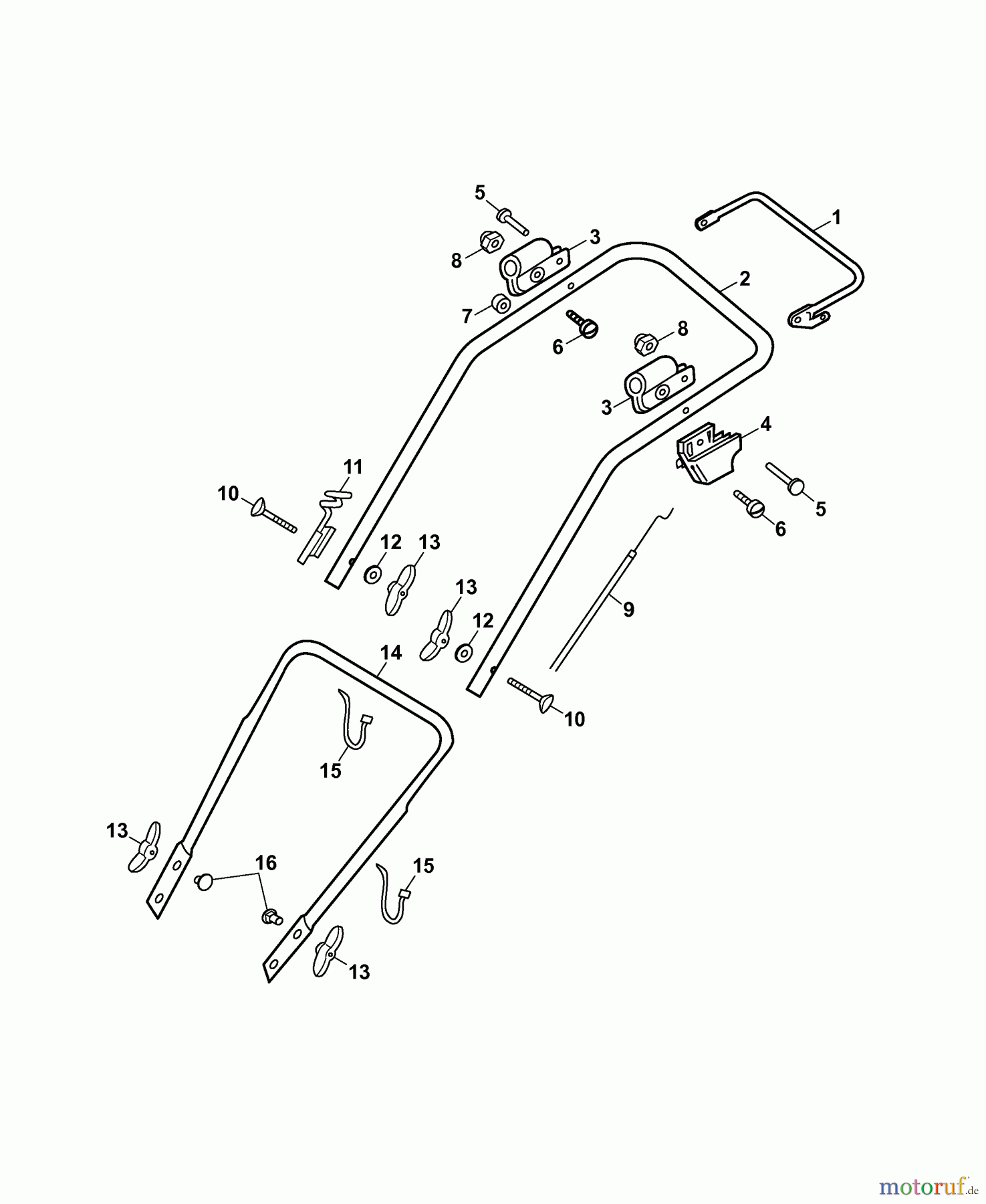  Wolf-Garten Petrol mower 2.42 XM 4212004 Series A  (2007) Handle