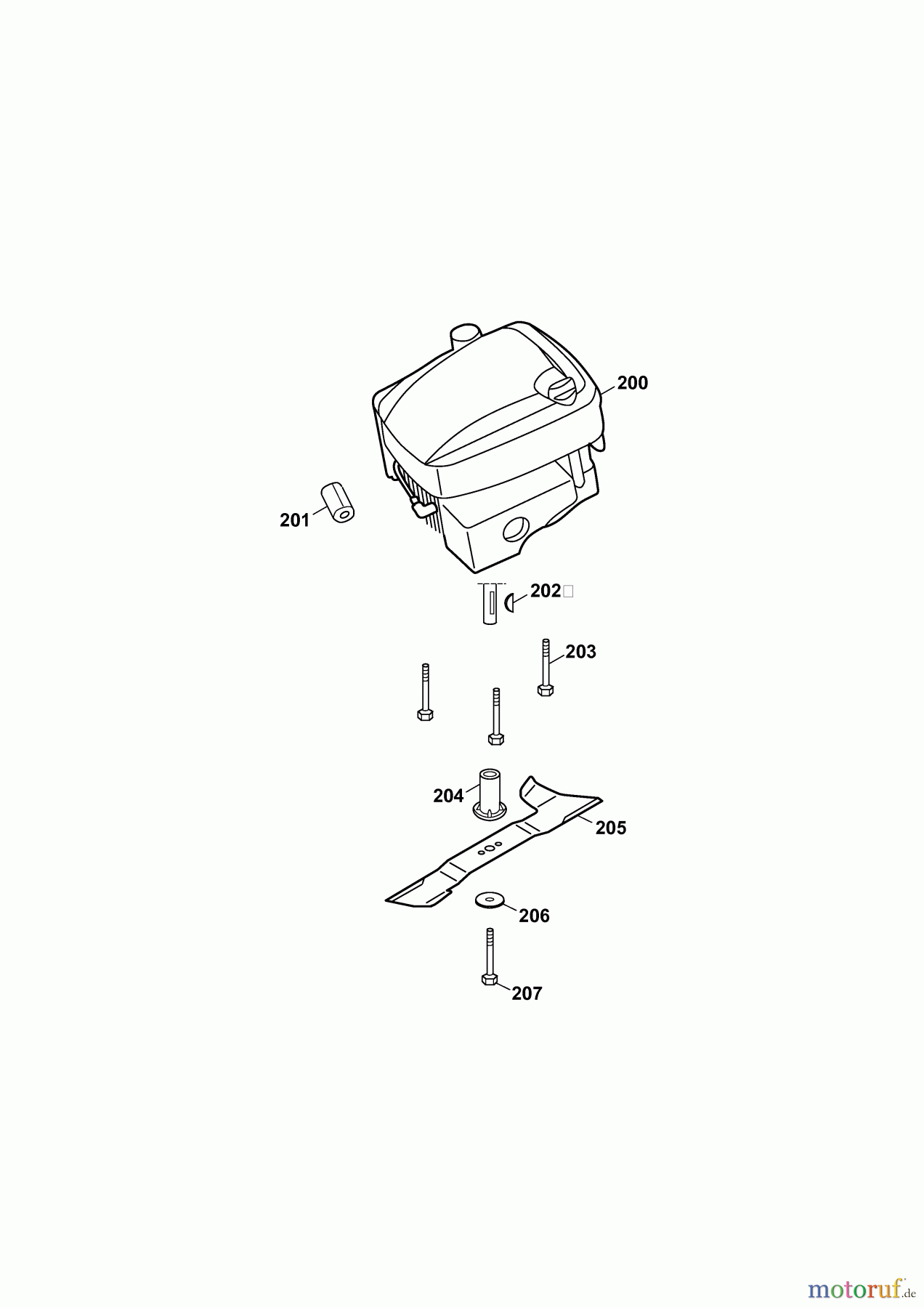  Wolf-Garten Petrol mower 2.42 XM 4212004 Series B  (2009) Blade, Blade adapter, Engine