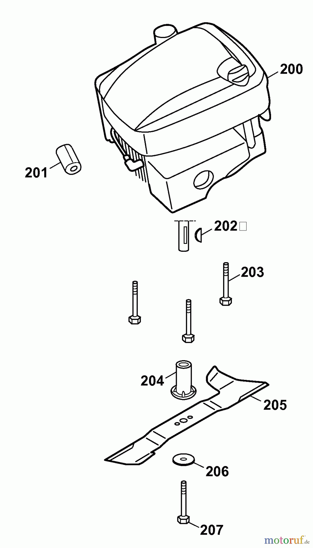  Wolf-Garten Petrol mower 2.42 XM 4212005 Series A  (2008) Blade, Blade adapter, Engine