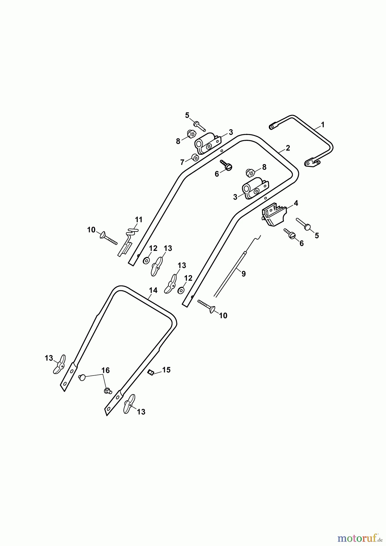  Wolf-Garten Petrol mower 2.42 XM 4212005 Series B  (2009) Handle