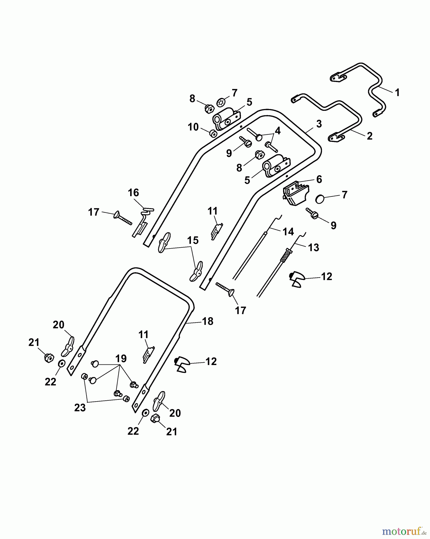  Wolf-Garten Petrol mower self propelled 2.48 BA 4218000 Series B  (2007) Handle