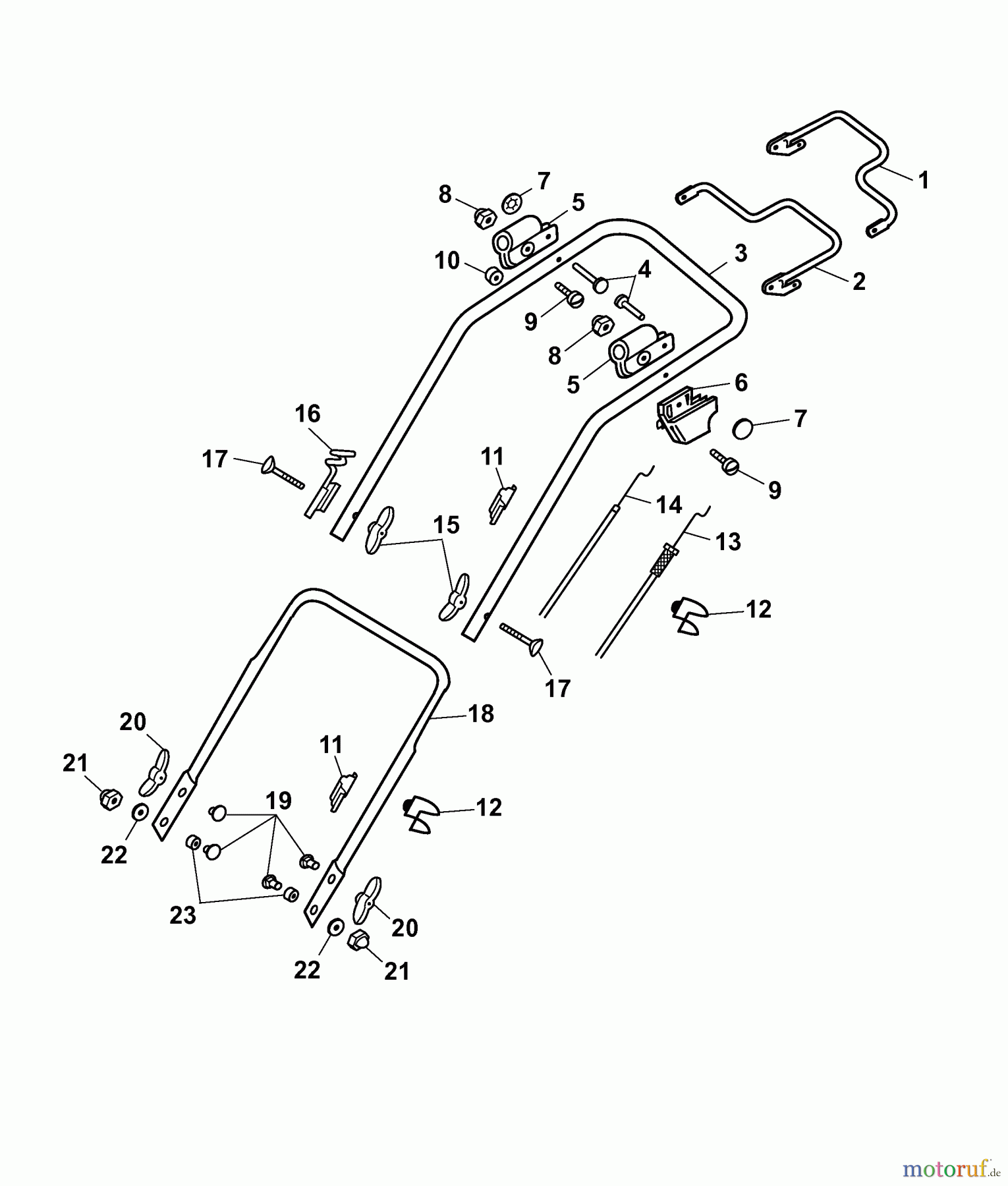  Wolf-Garten Petrol mower self propelled 2.48 XM 4218004 Series A  (2007) Handle