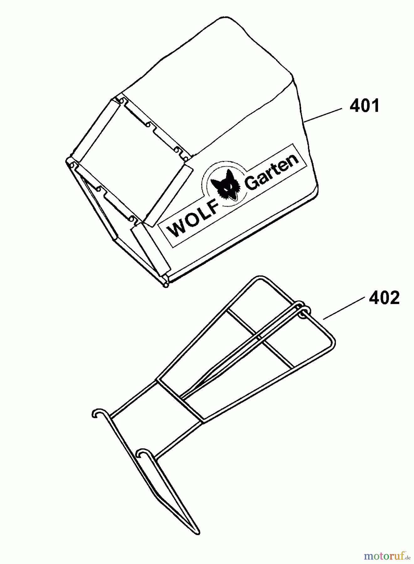  Wolf-Garten Petrol mower self propelled XQ 4 HW 4238006 Series B  (2009) Grass bag