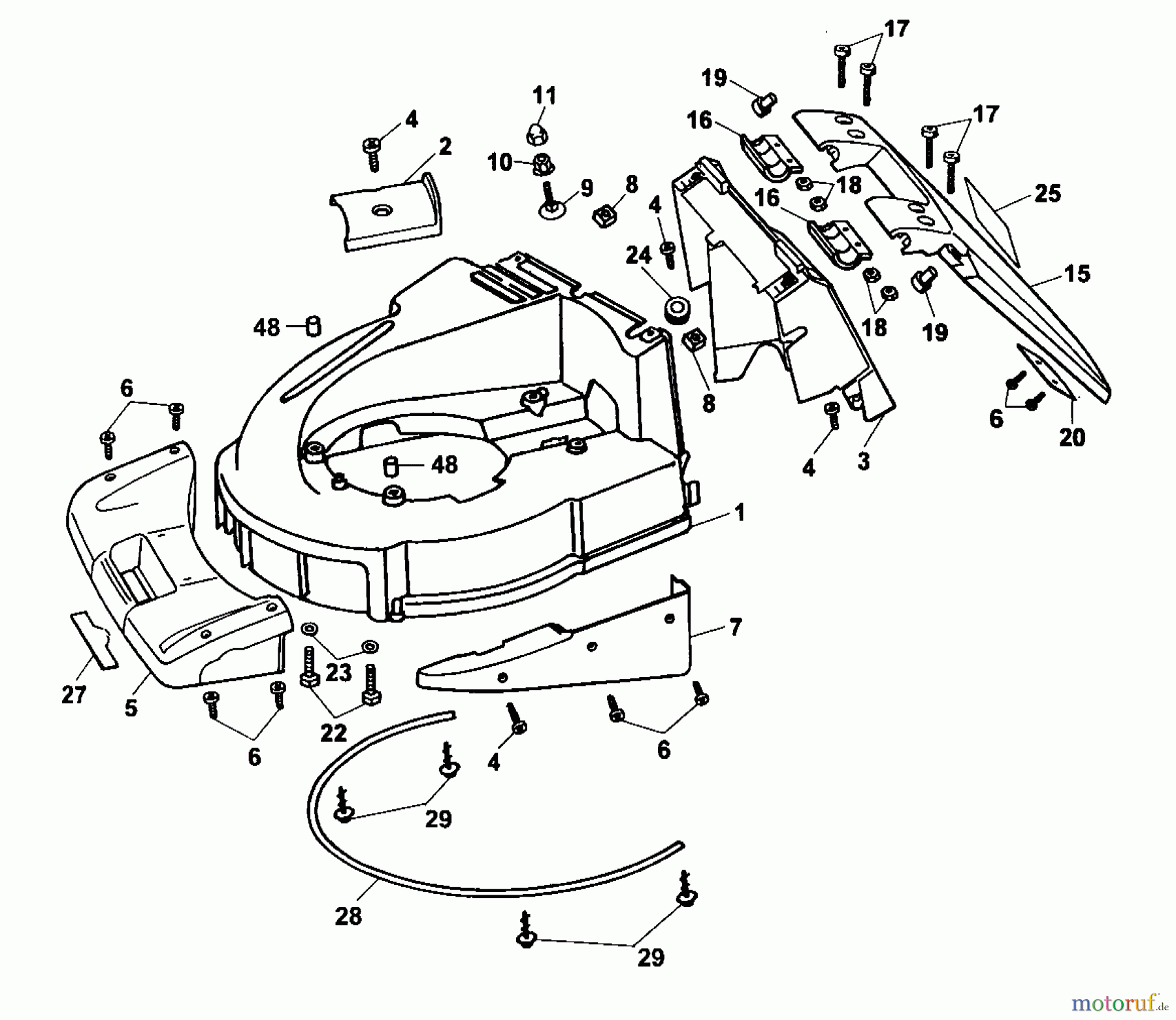  Wolf-Garten Electric mower Concept 43 E 4317000 Series A  (2000) Deck housing