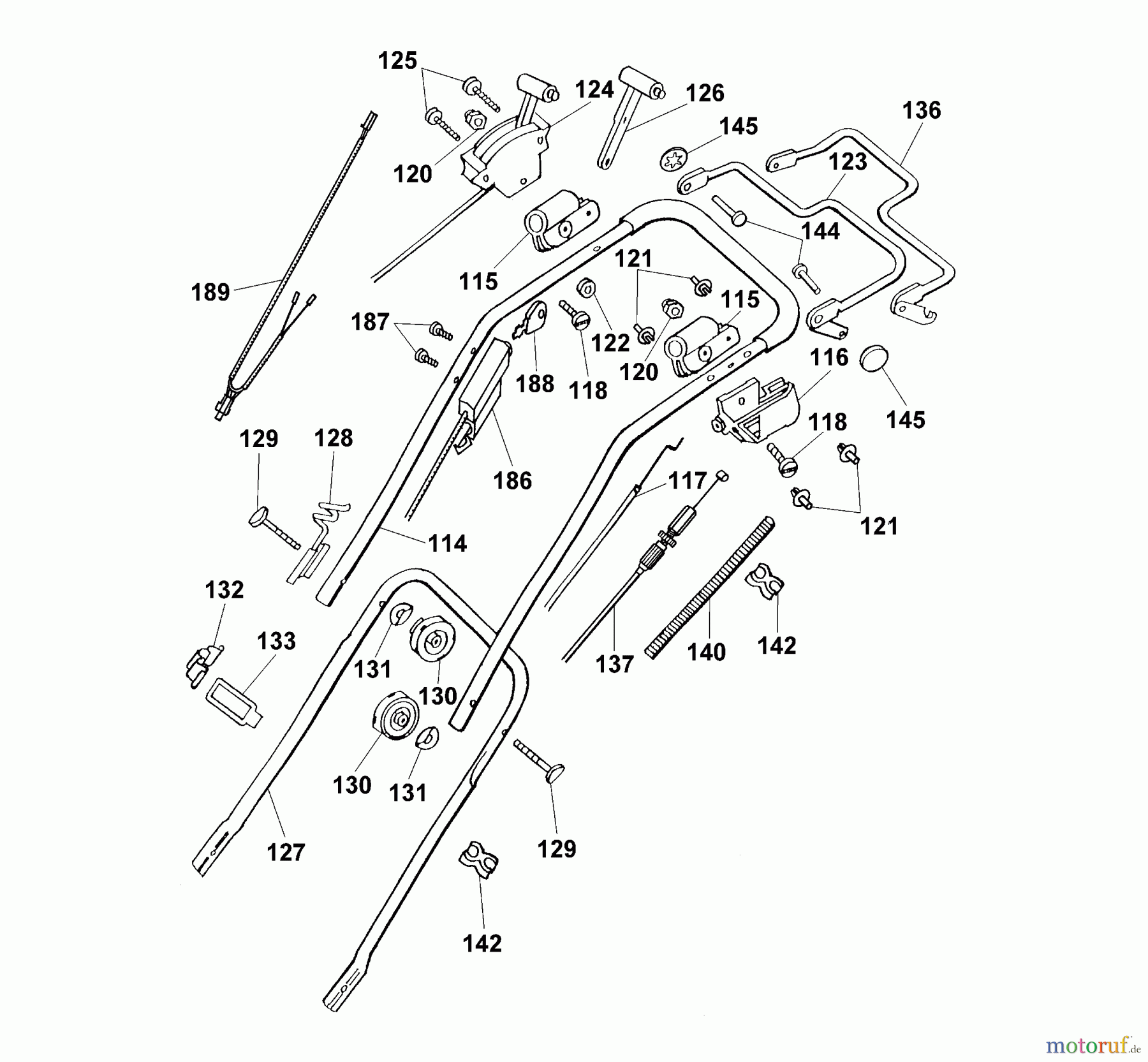  Wolf-Garten Petrol mower self propelled Concept 43 BAi 4360000 Series A  (1999) Handle