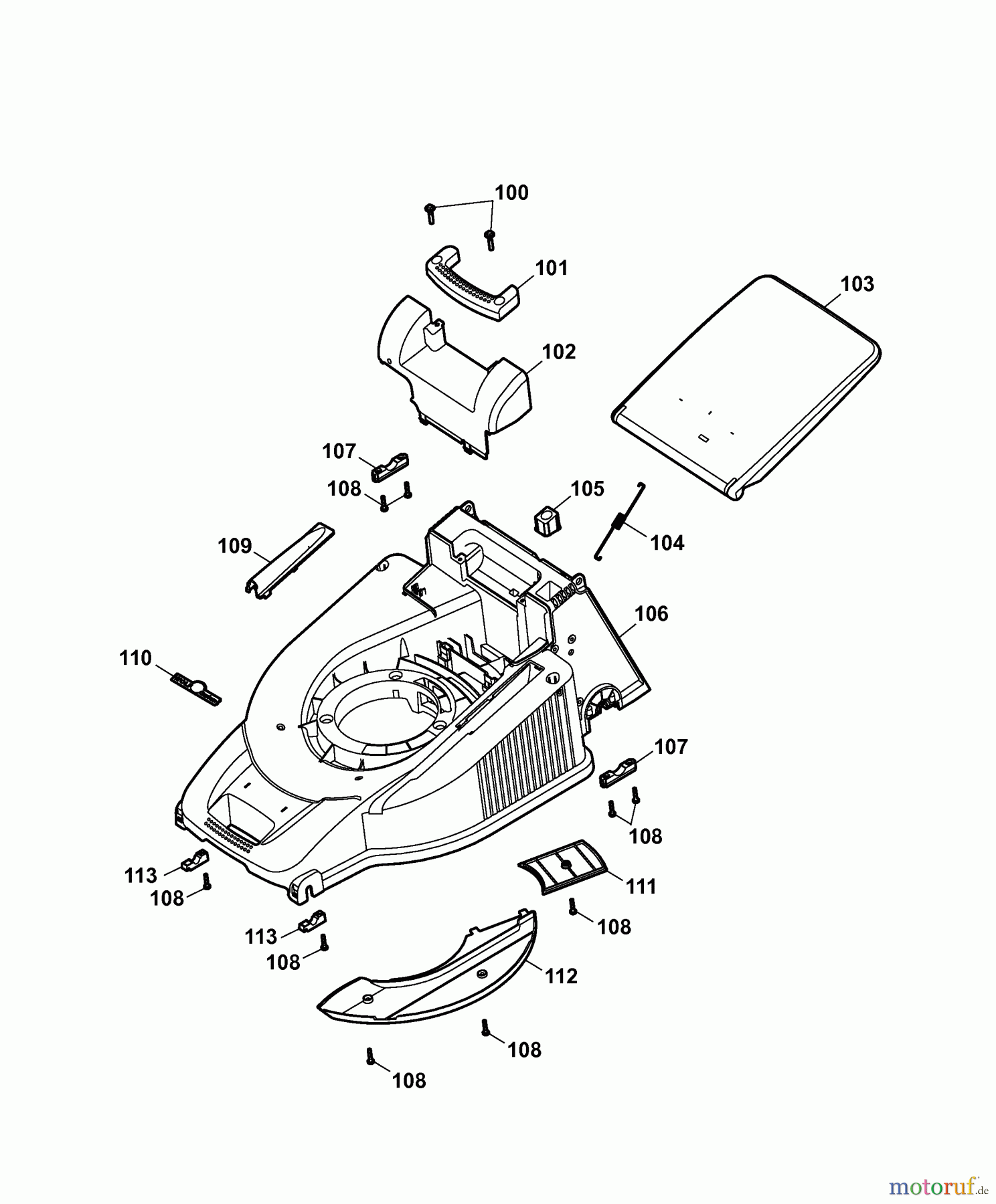  Wolf-Garten Petrol mower Esprit 46 B 4601000 Series F  (2007) Deck housing