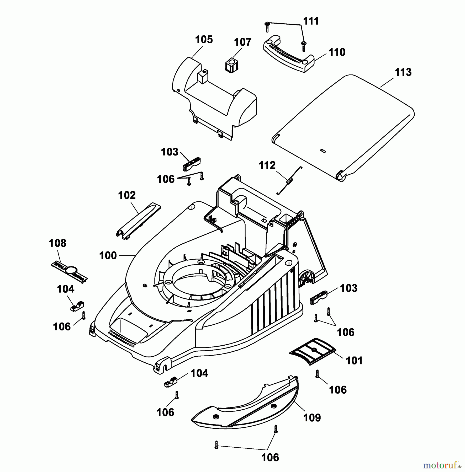  Wolf-Garten Petrol mower B 46 TB 4602080 Series E  (2005) Deck housing